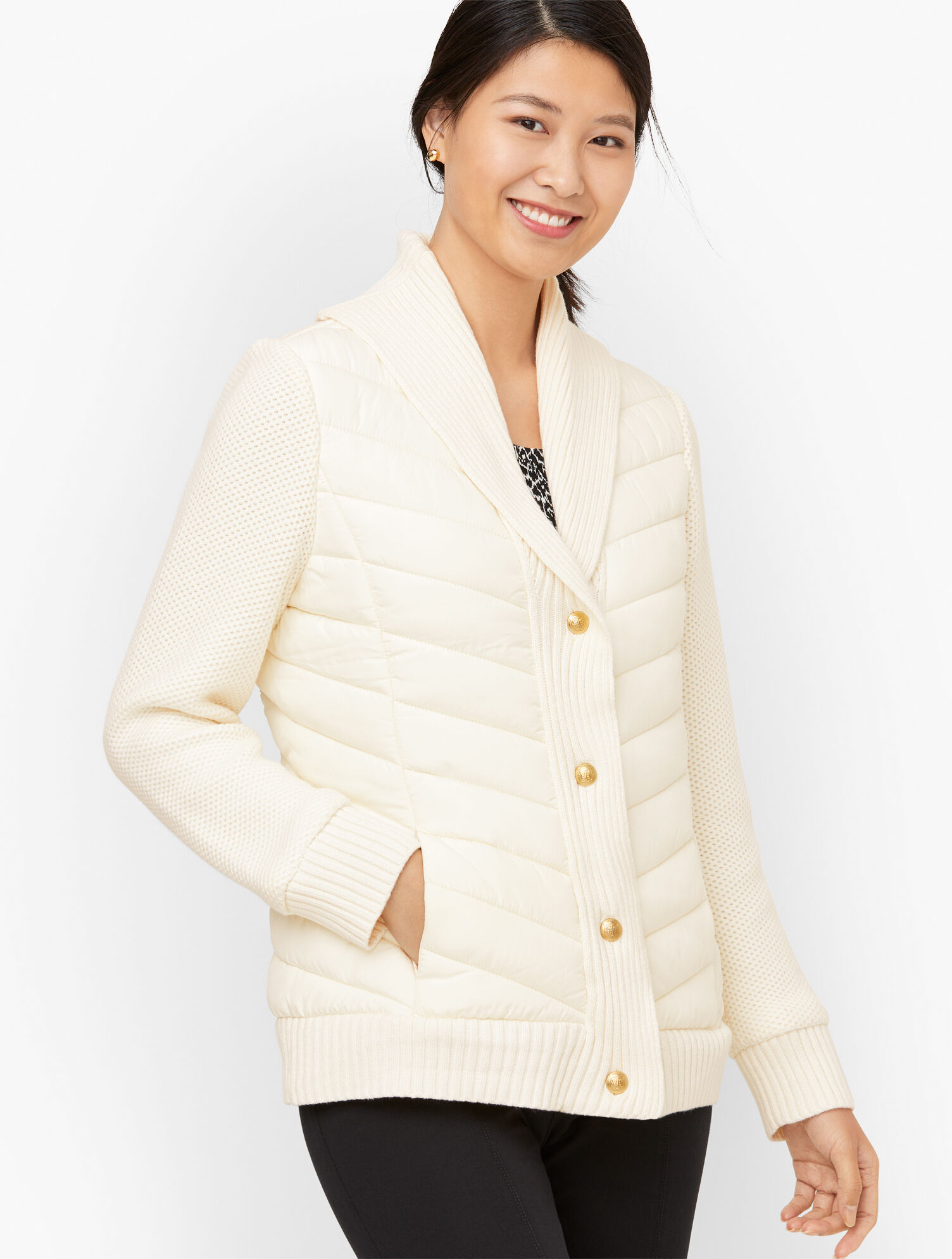 Sweater Sleeve Puffer Jacket