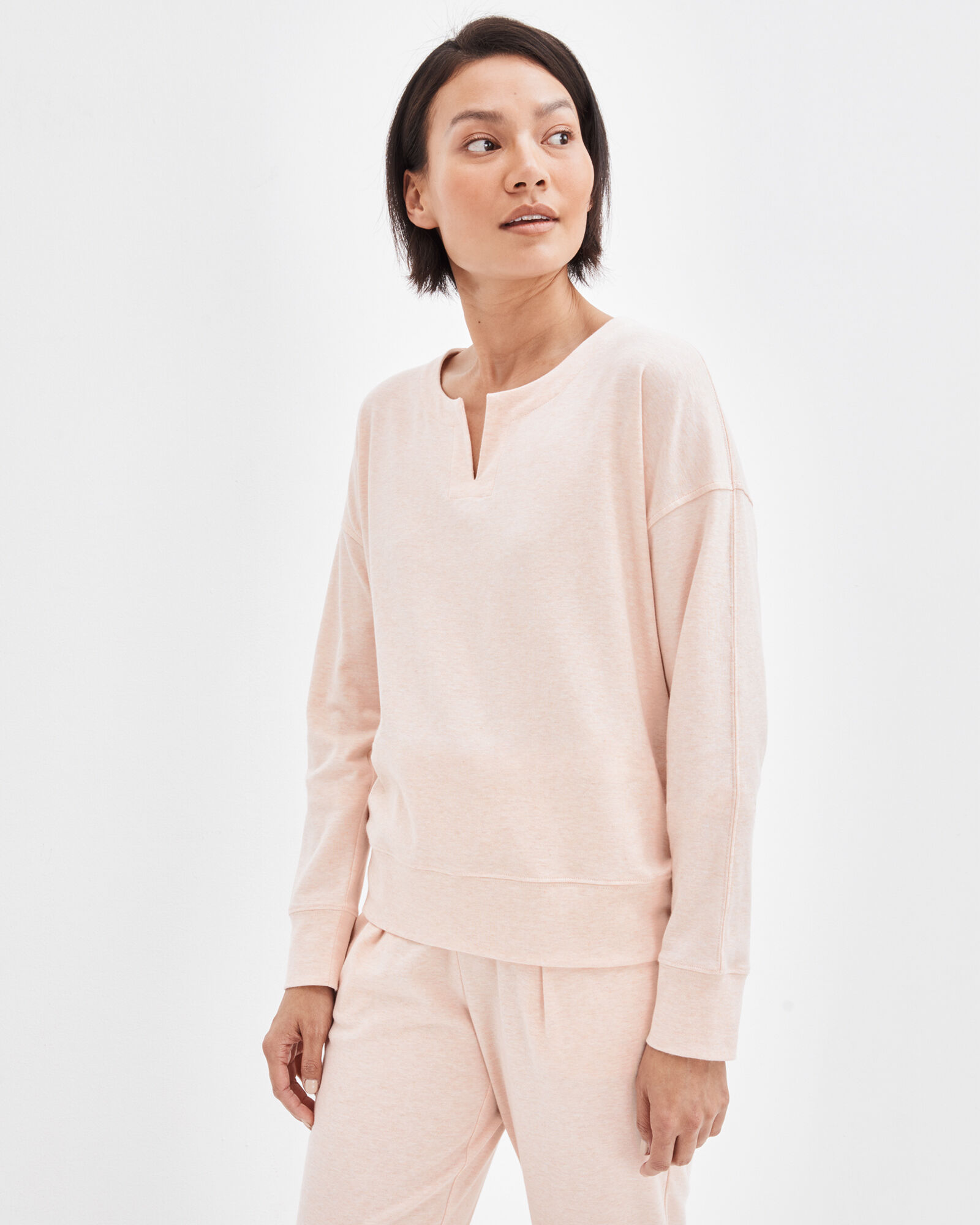 Organic Cotton Interlock Split Neck Top