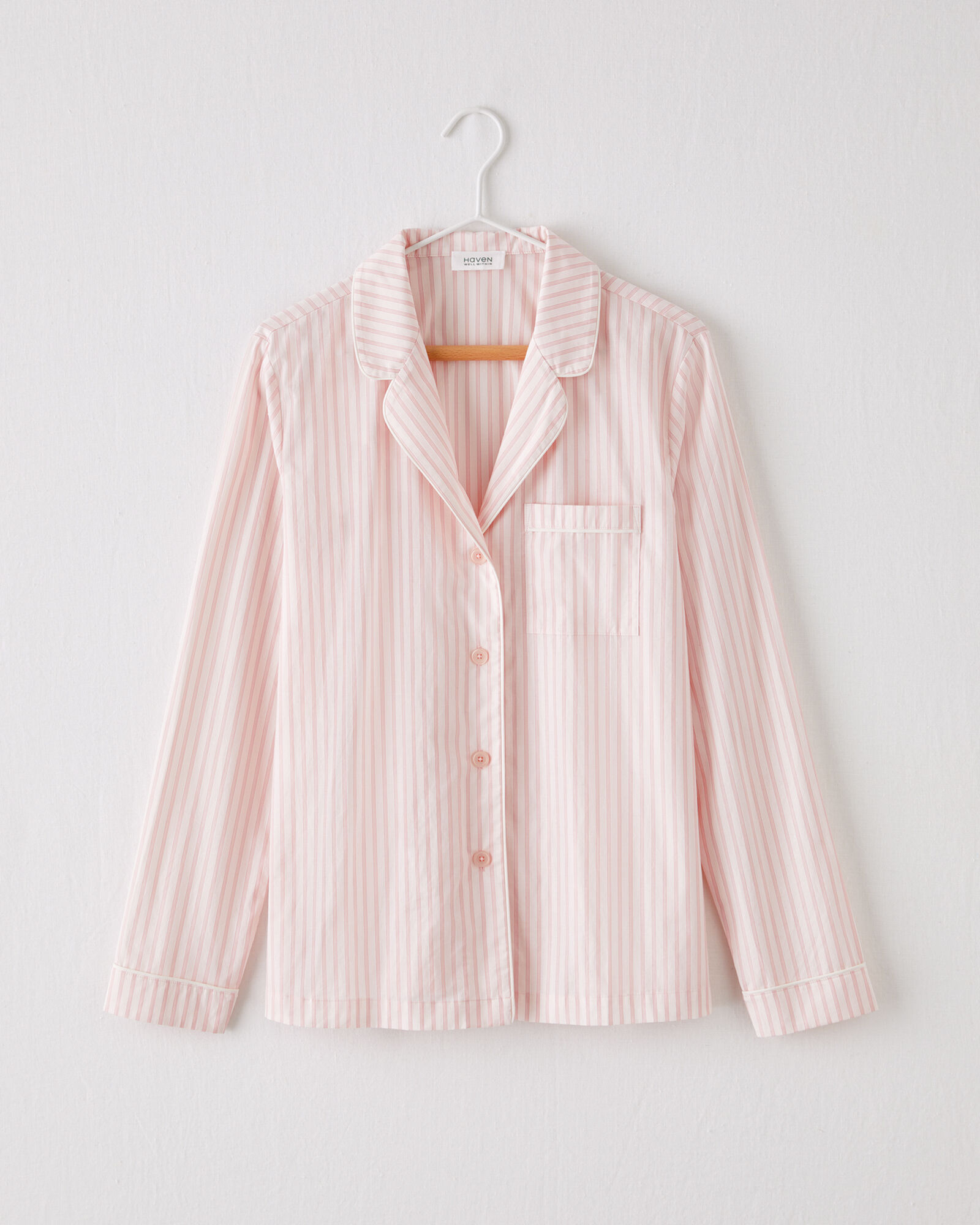 Organic Cotton Poplin Tonal Stripe Sleep Top