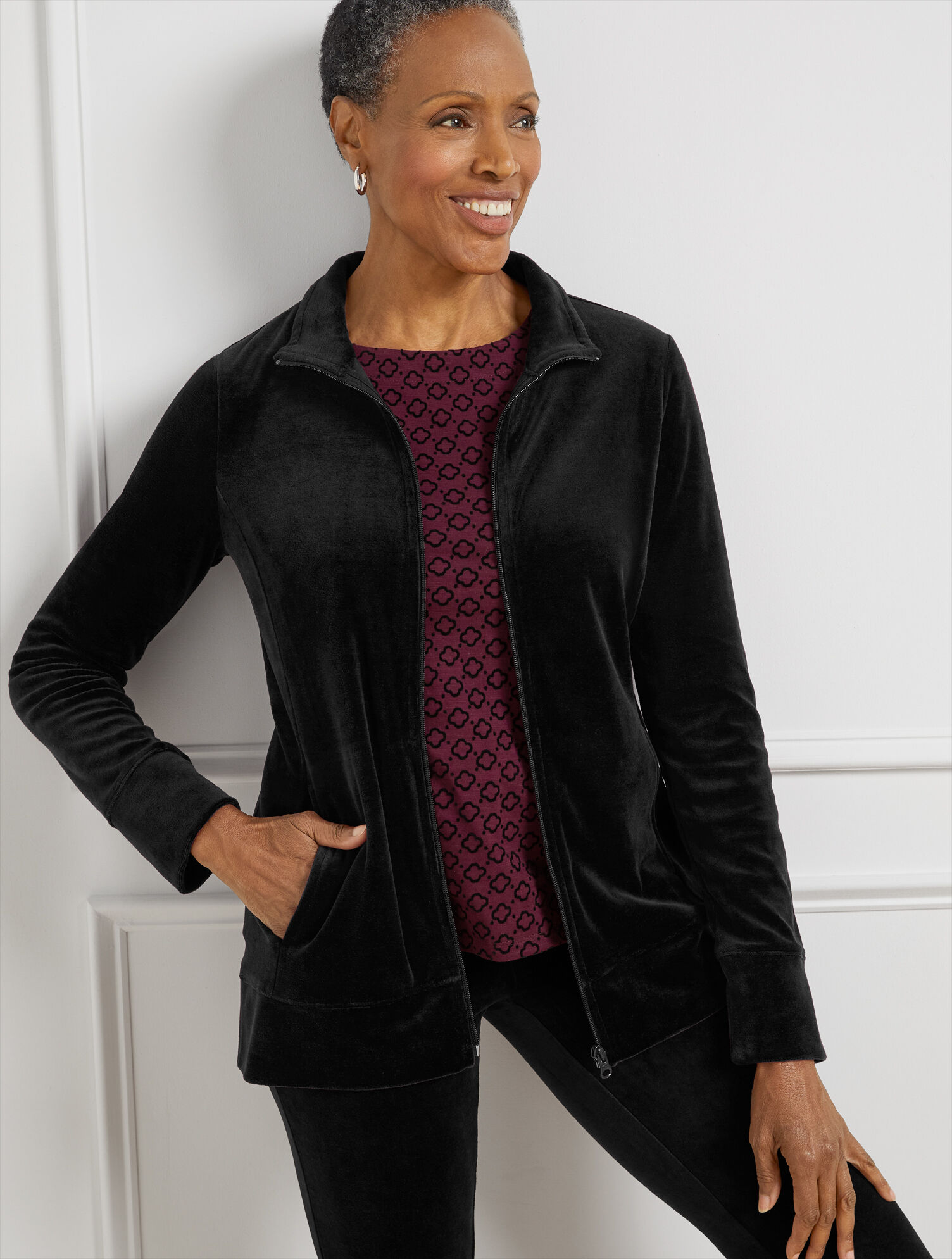 Luxe Velour Mockneck Jacket