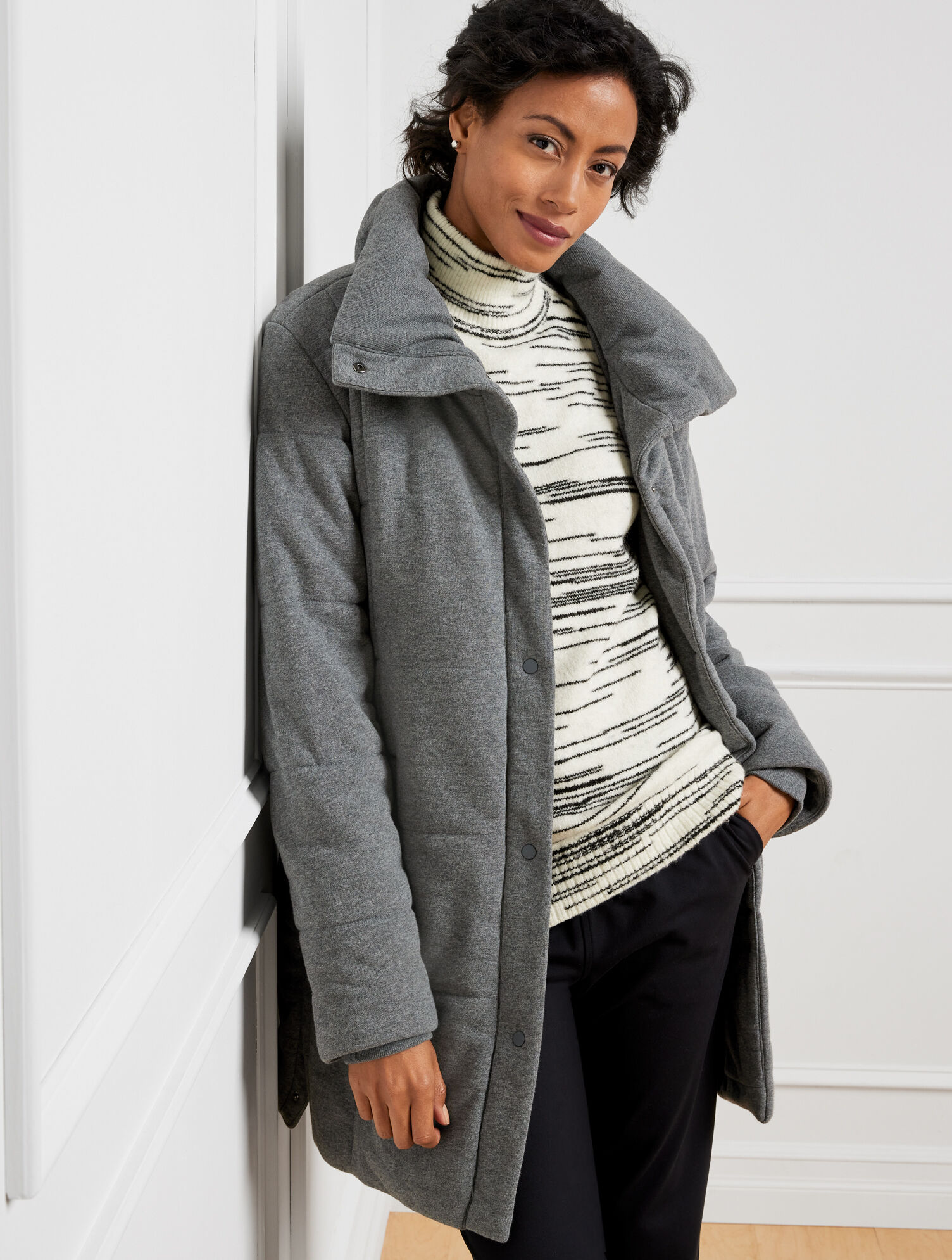 Classic French Terry Quilted Coat