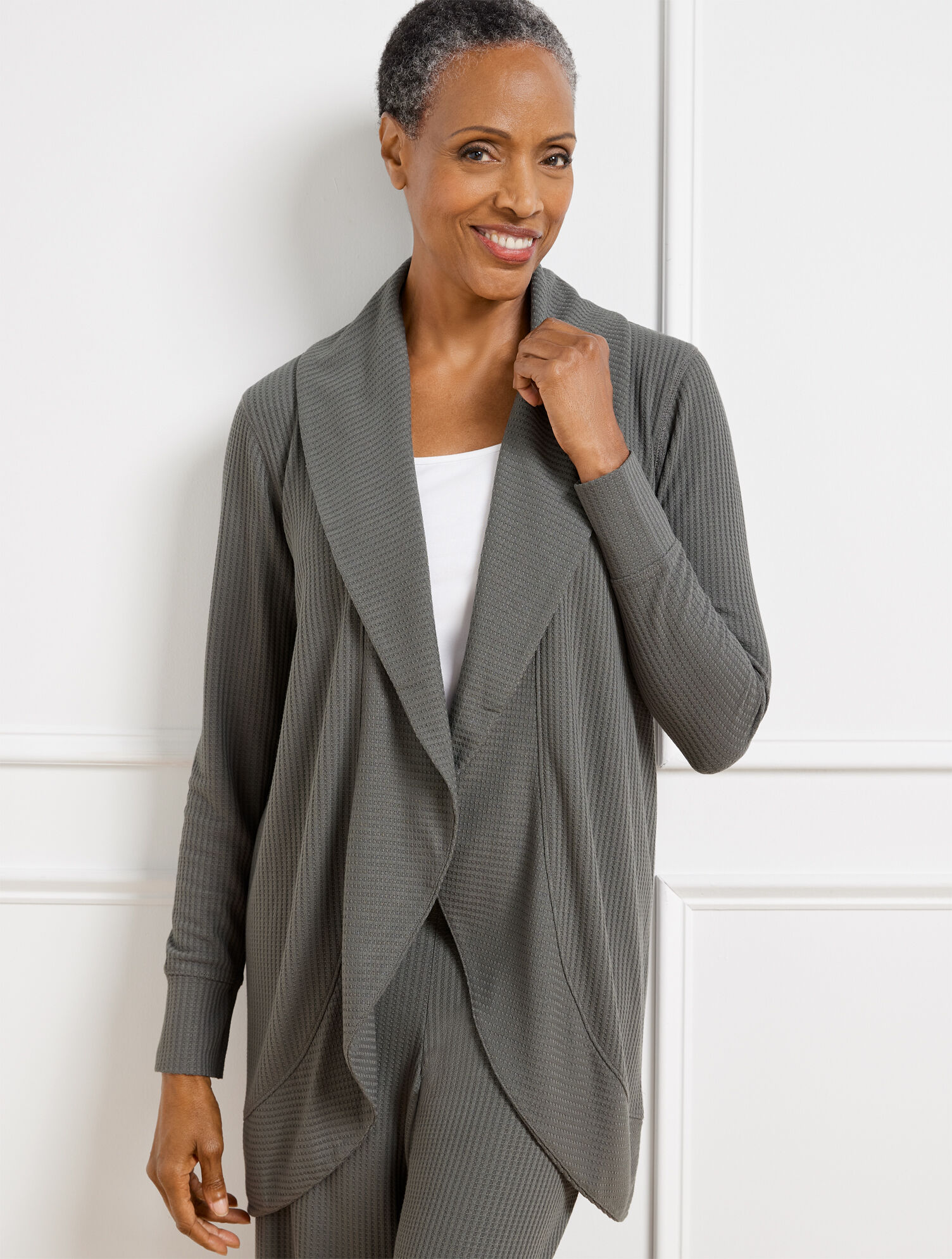 Waffle Knit Cocoon Sweater