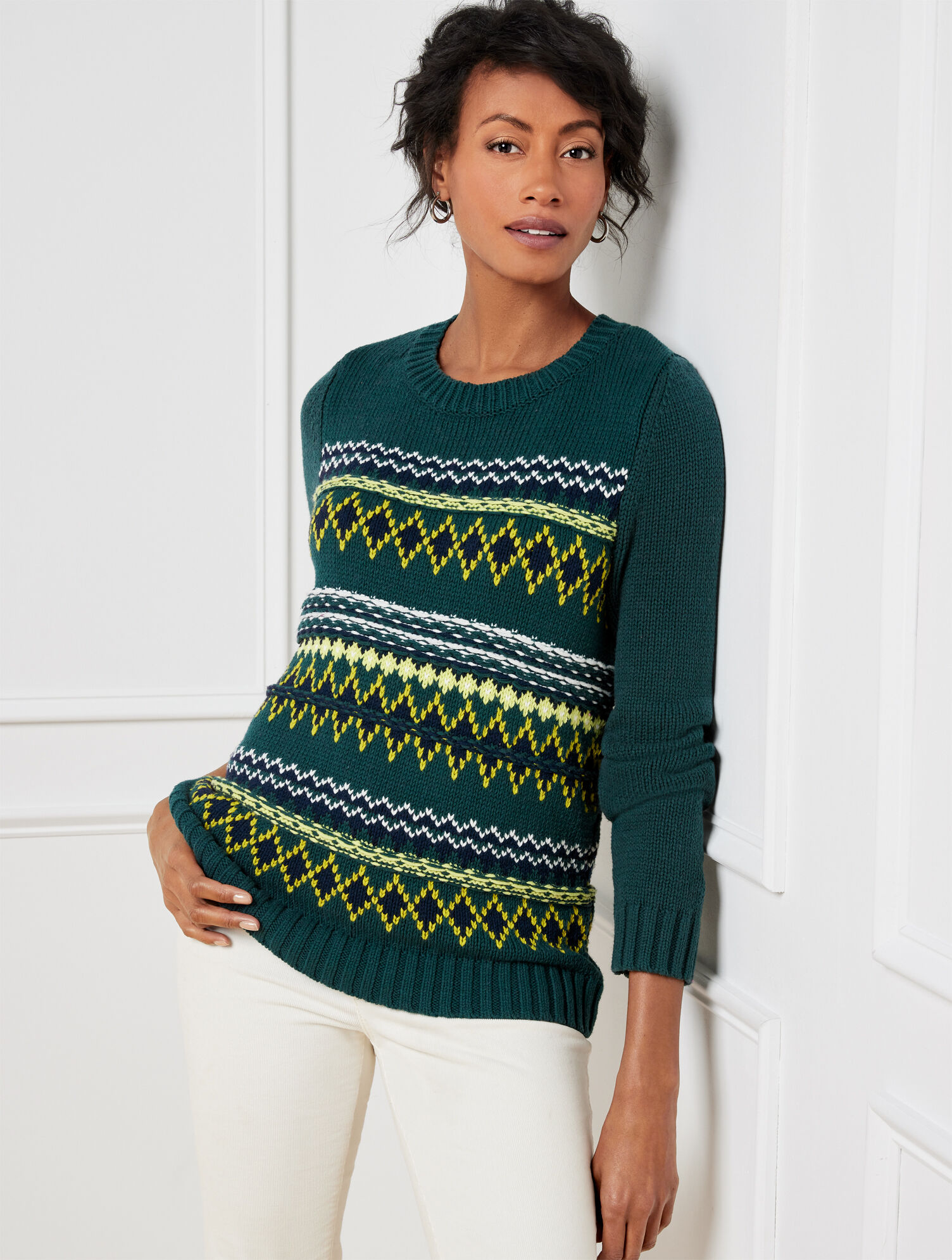 Diamond Fair Isle Crewneck Sweater