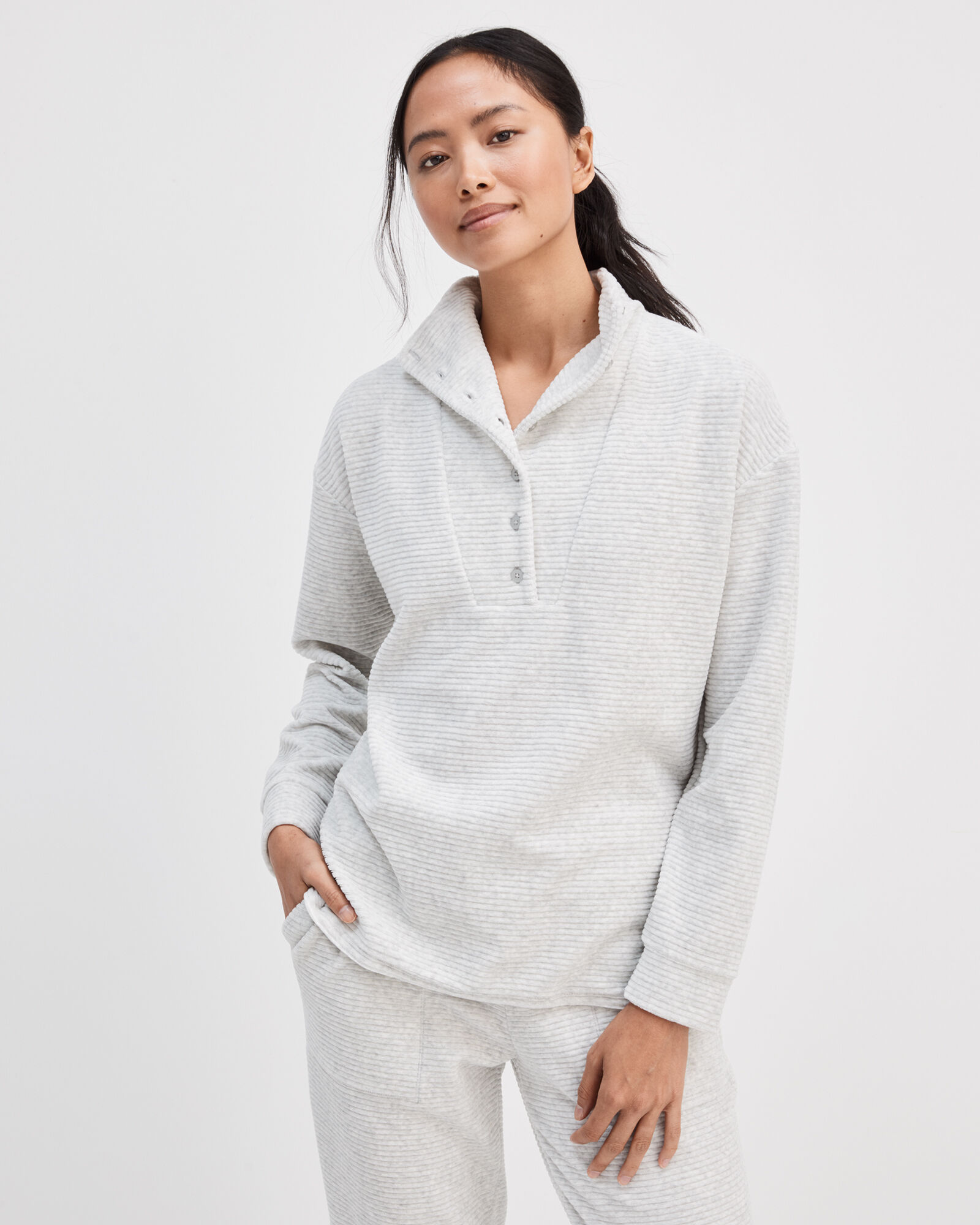 Velour Corduroy Pullover