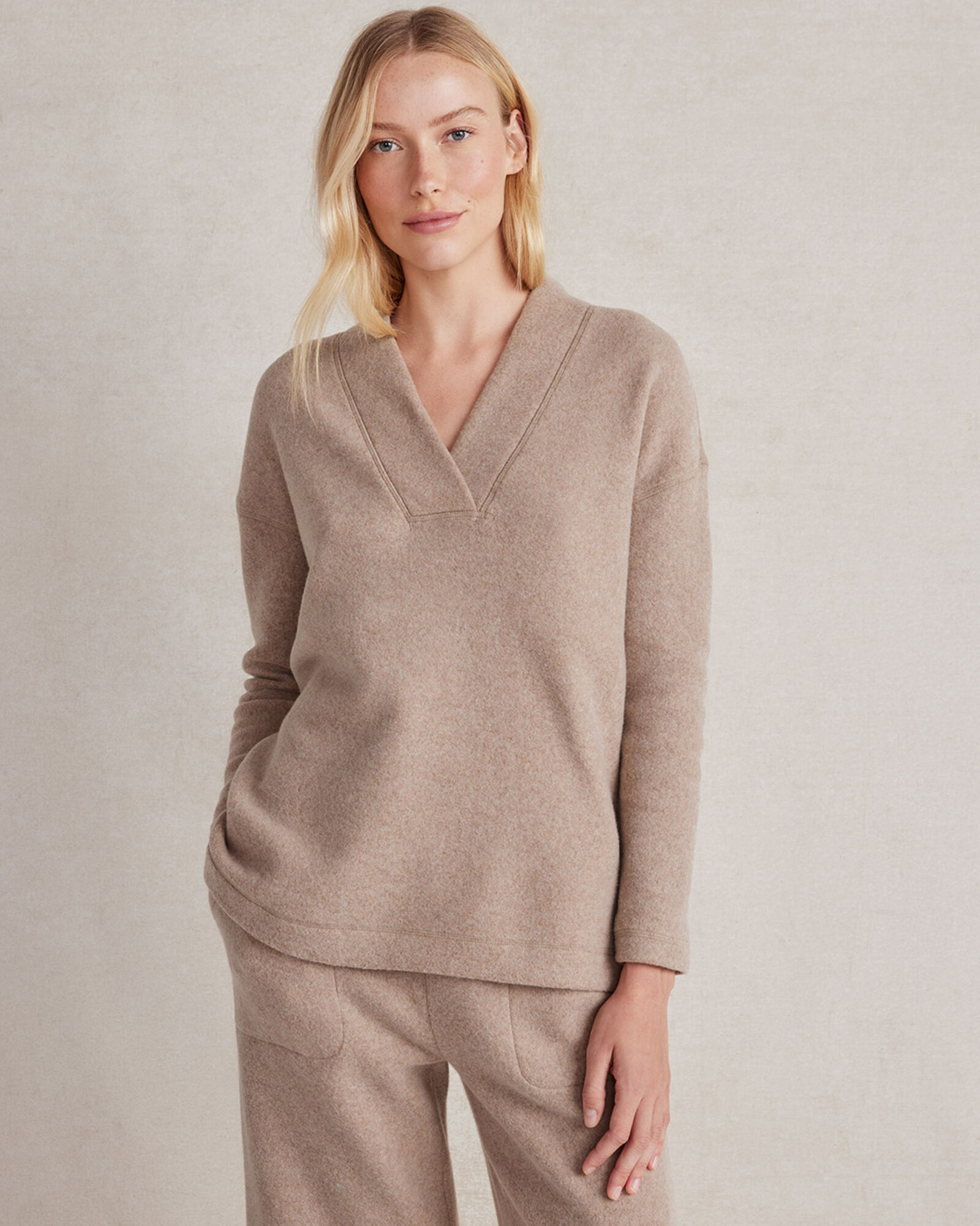 Comfort Fleece Overlap V-neck Pullover