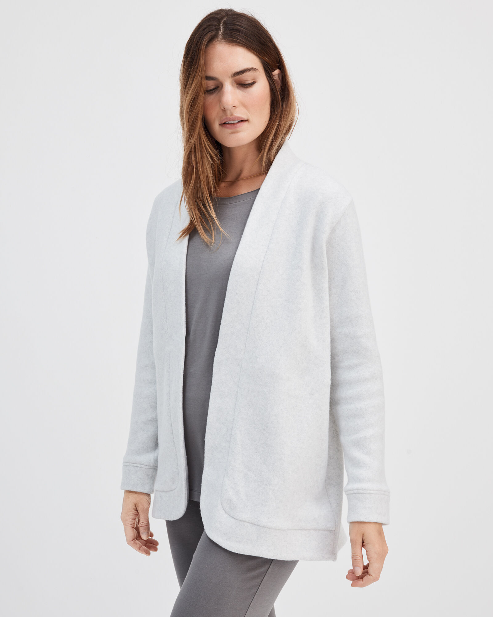Comfort Fleece Wide Hem Cardigan