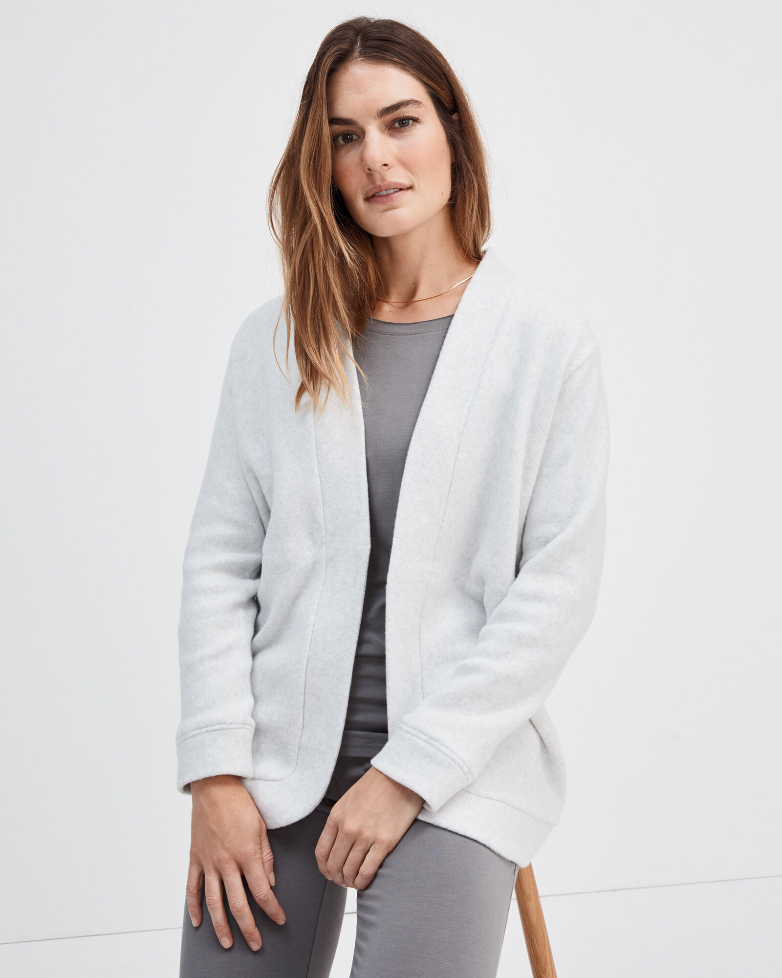 Comfort Fleece Wide Hem Cardigan