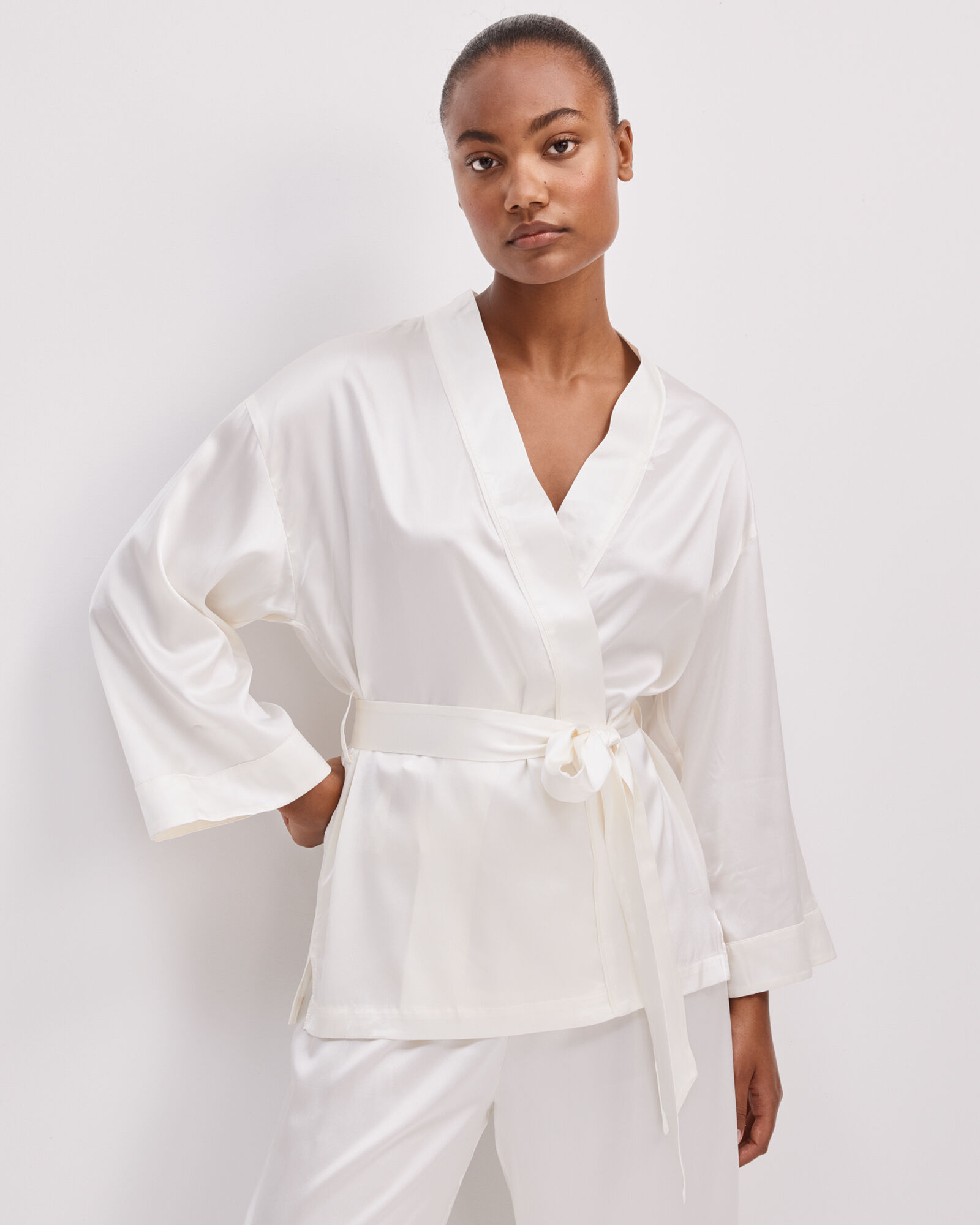 Washable Silk Wrap Top
