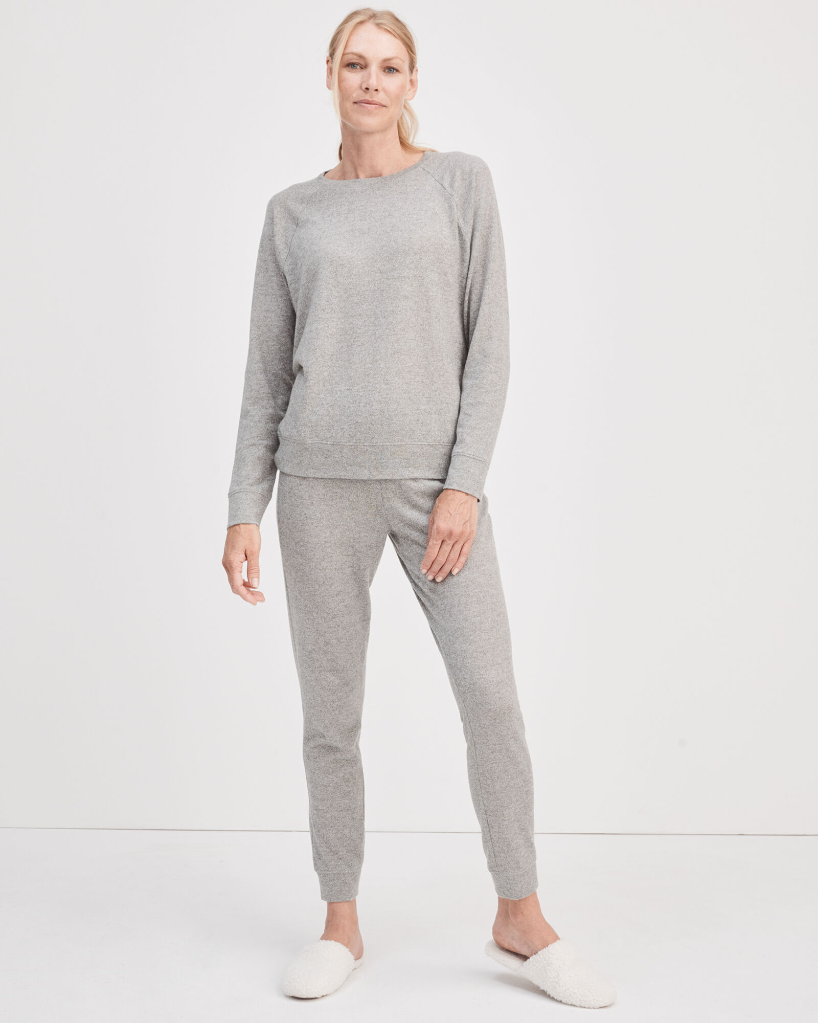 Marled Knit Boat Neck Sleep Top