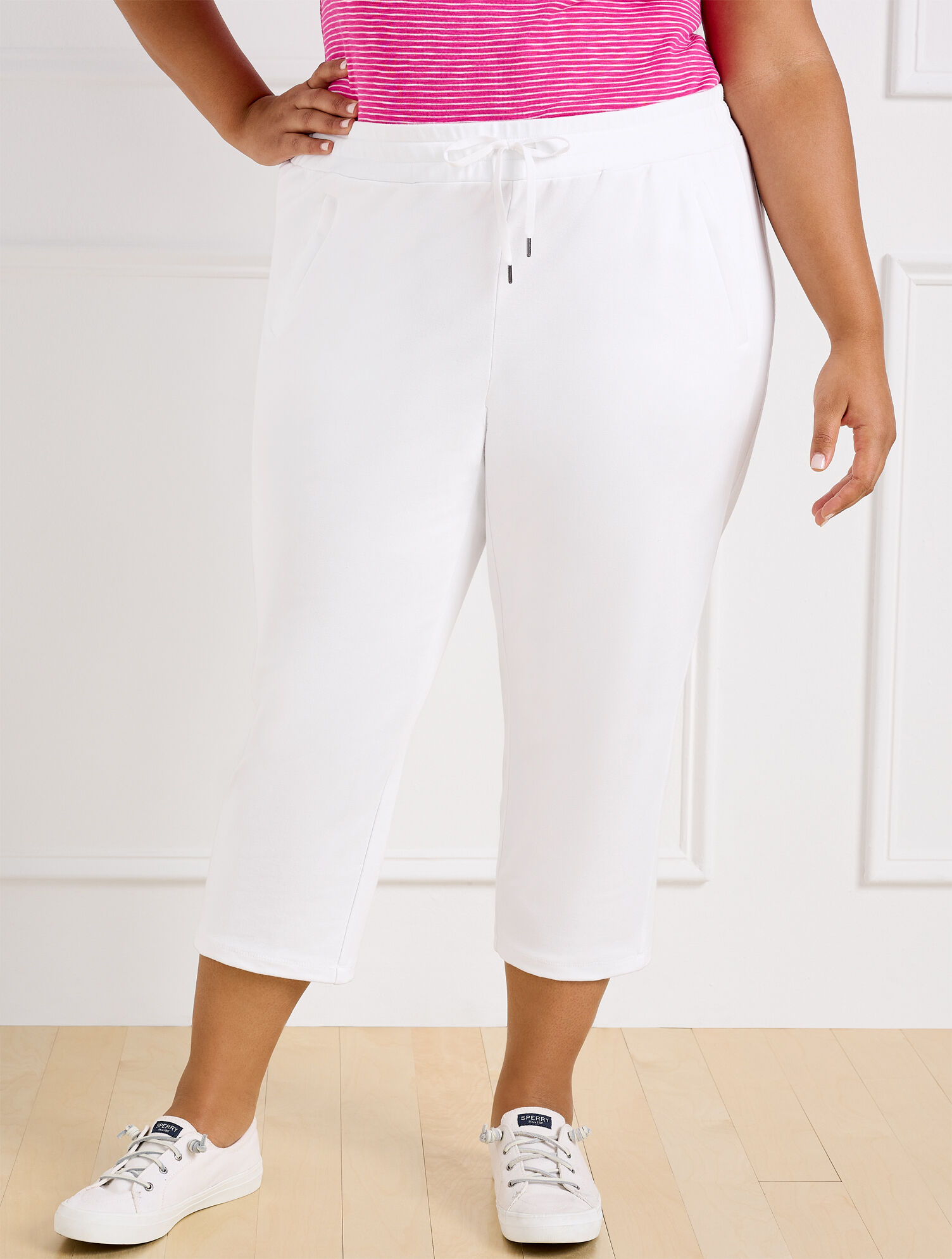 Pima Terry Straight Leg Crop Pants