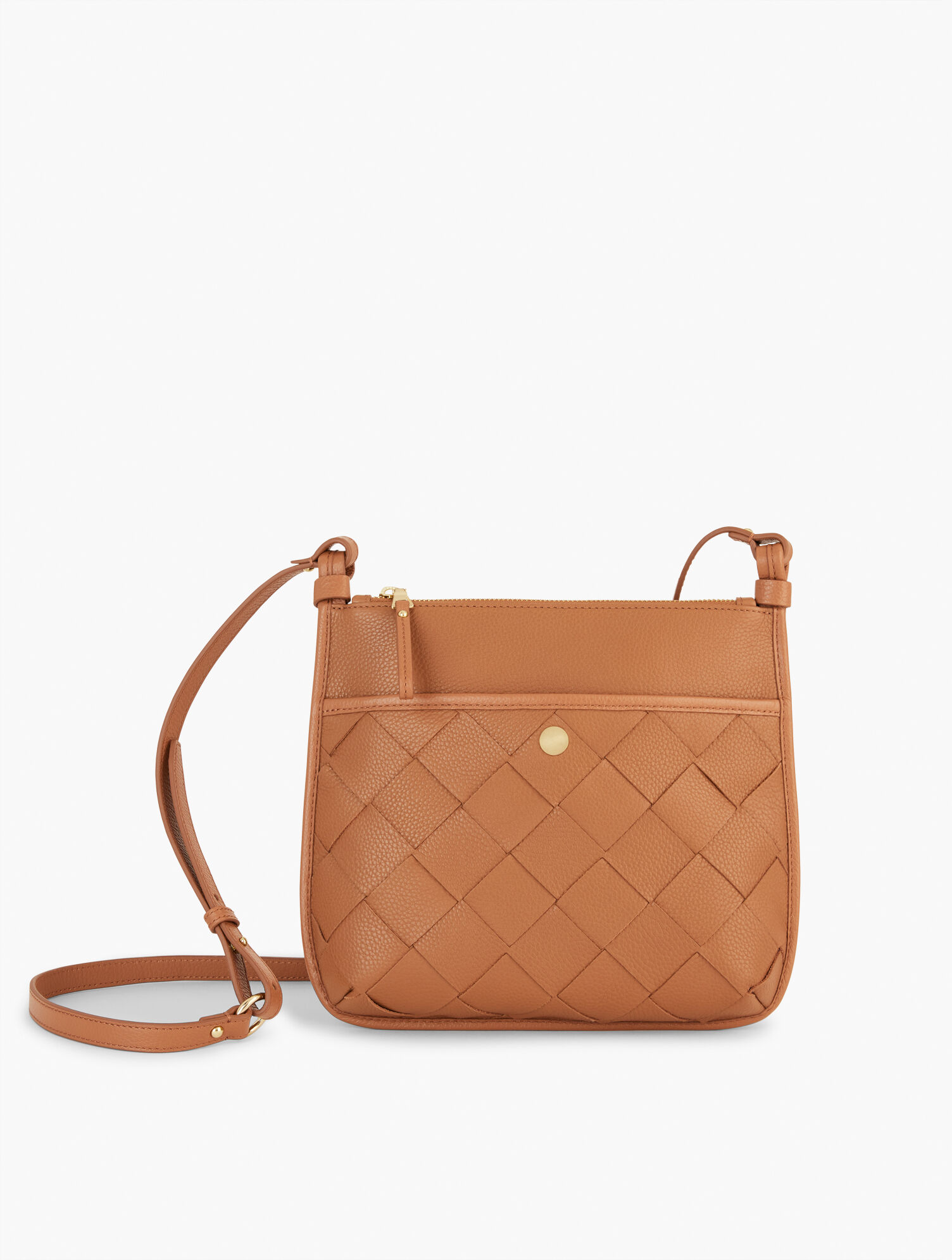 Leather Woven Crossbody