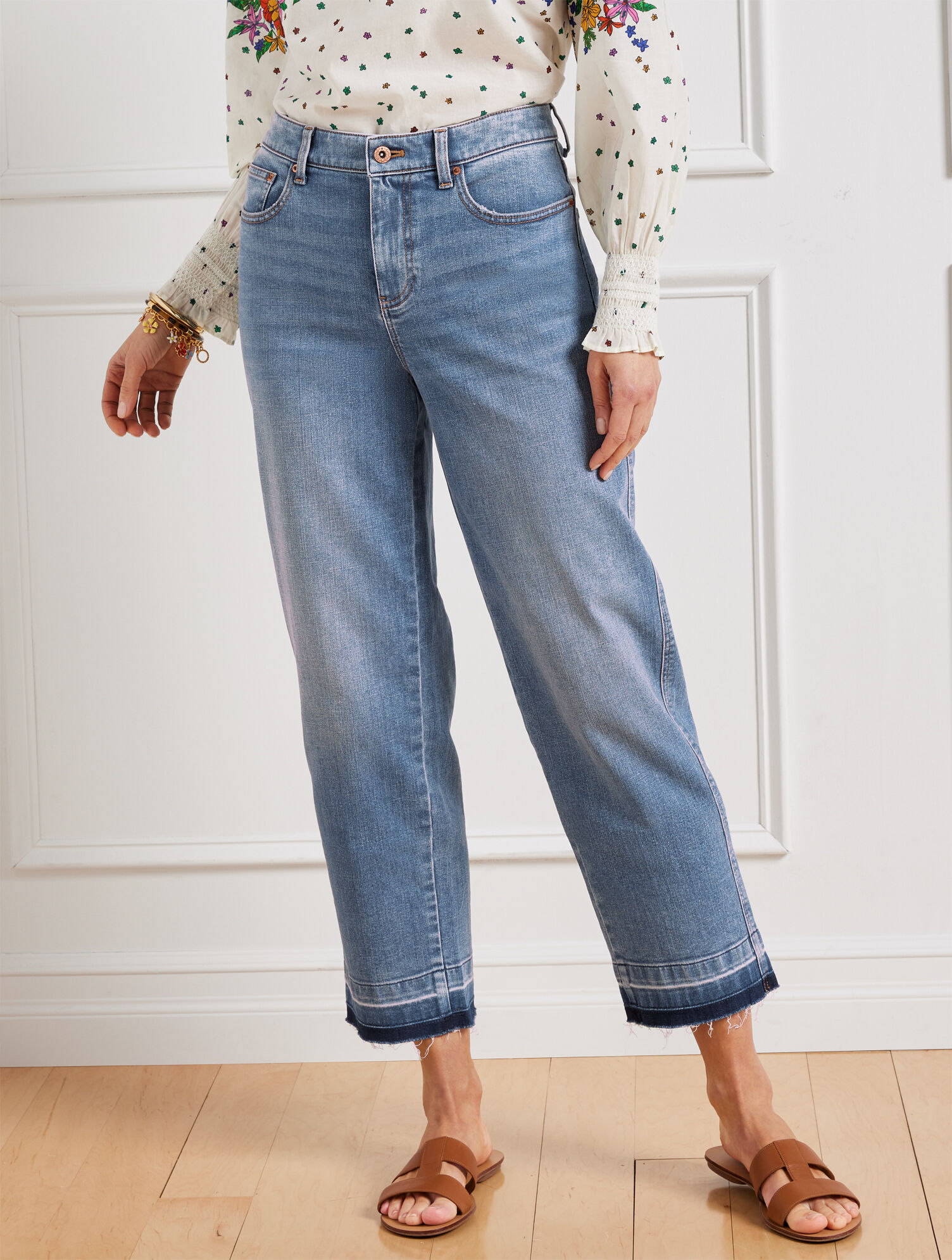 High Waist Straight Ankle Jeans - Ventura Wash