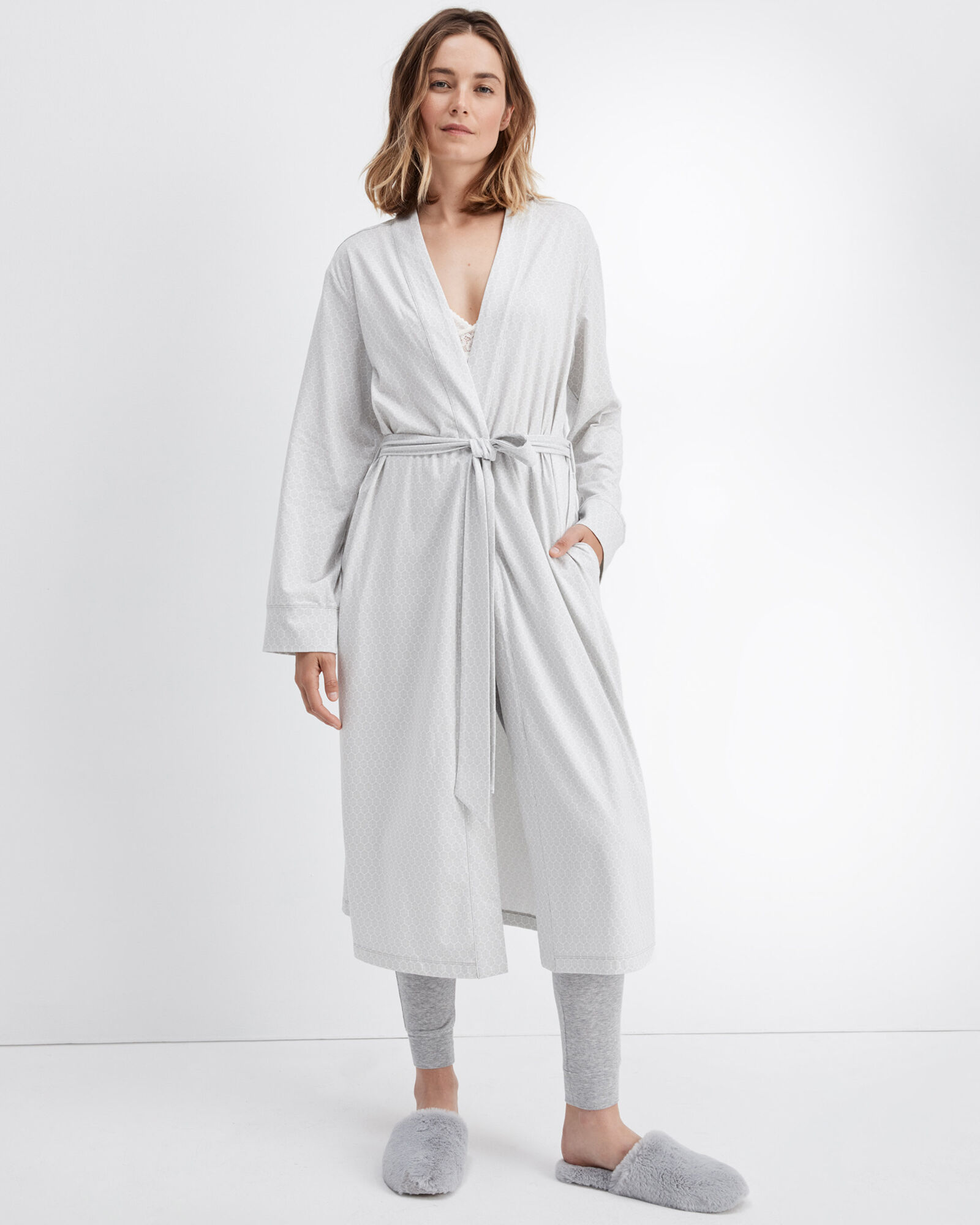 Organic Cotton Jersey Scallop Print Robe