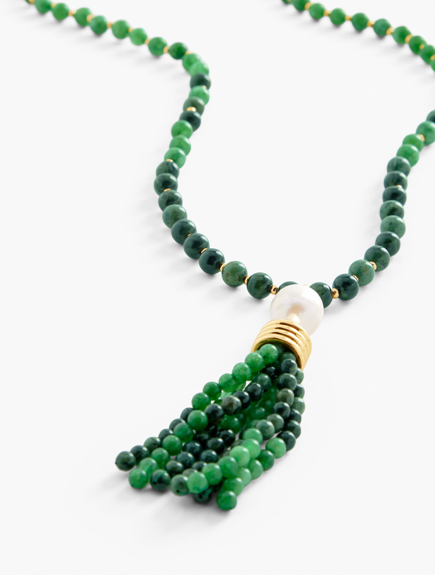Olive Toned Tassel Necklace