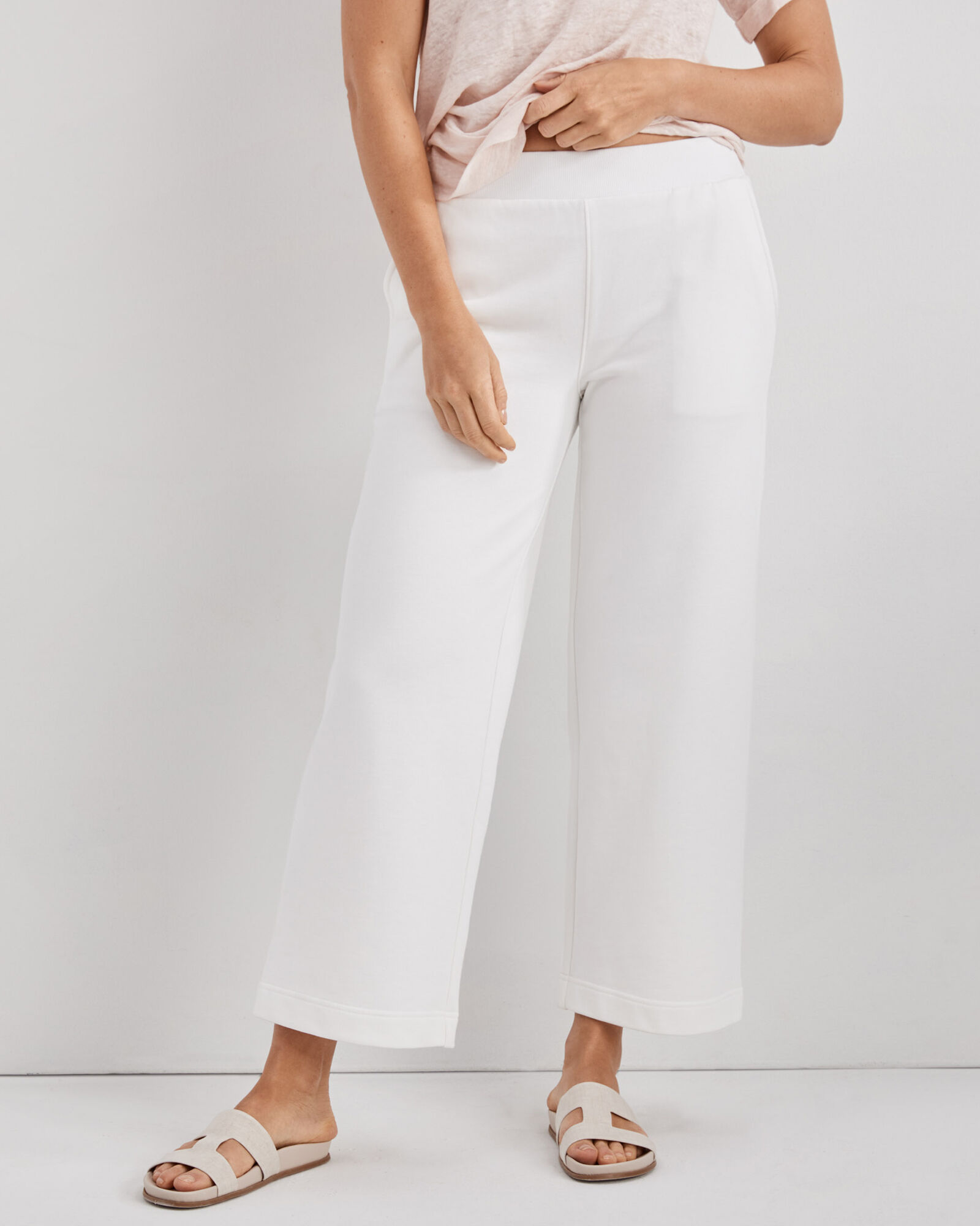 Organic Cotton French Terry Wide Leg Pants