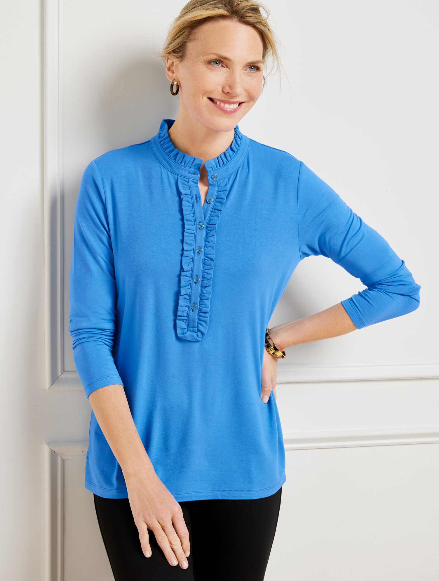Ruffle Henley Tee