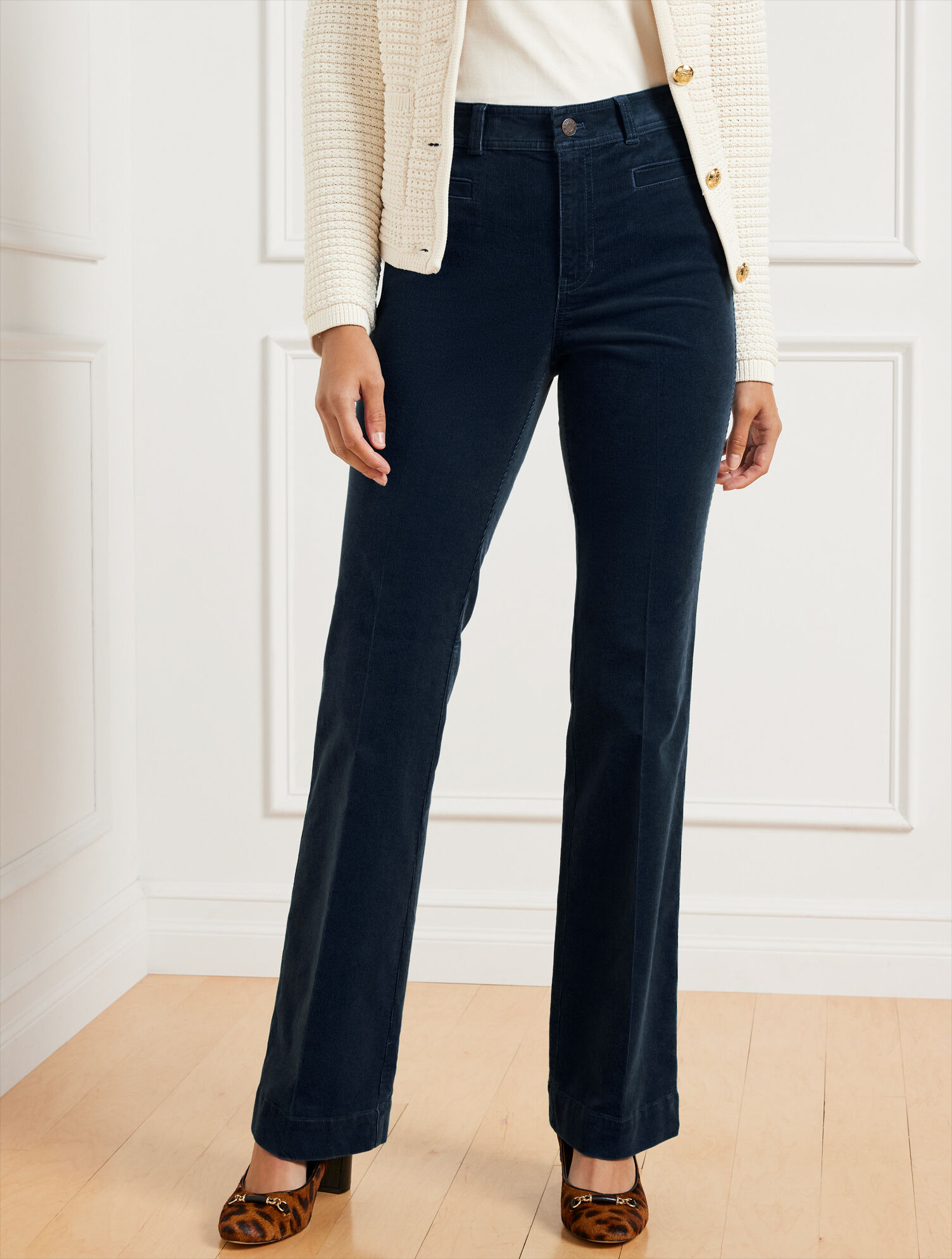 Stretch Corduroy Flare Leg Pants