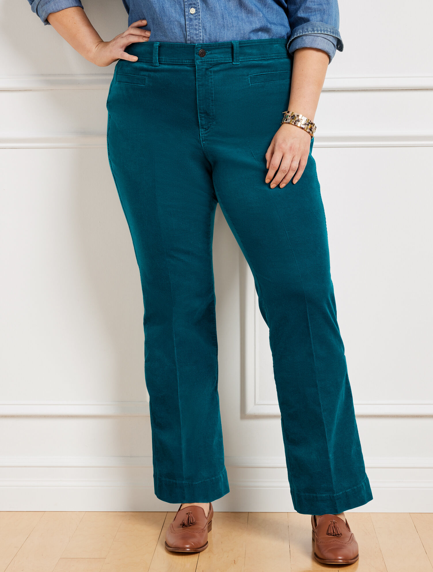 Stretch Corduroy Flare Leg Pants