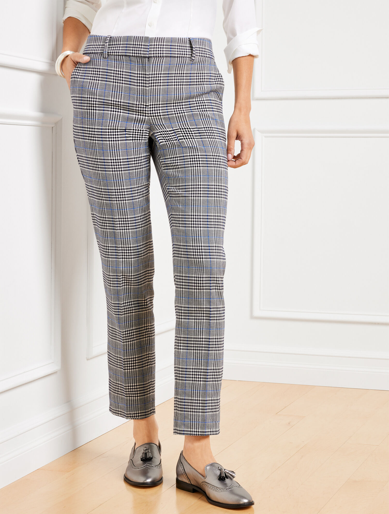 Talbots Hampshire Ankle Pants - Glen Plaid