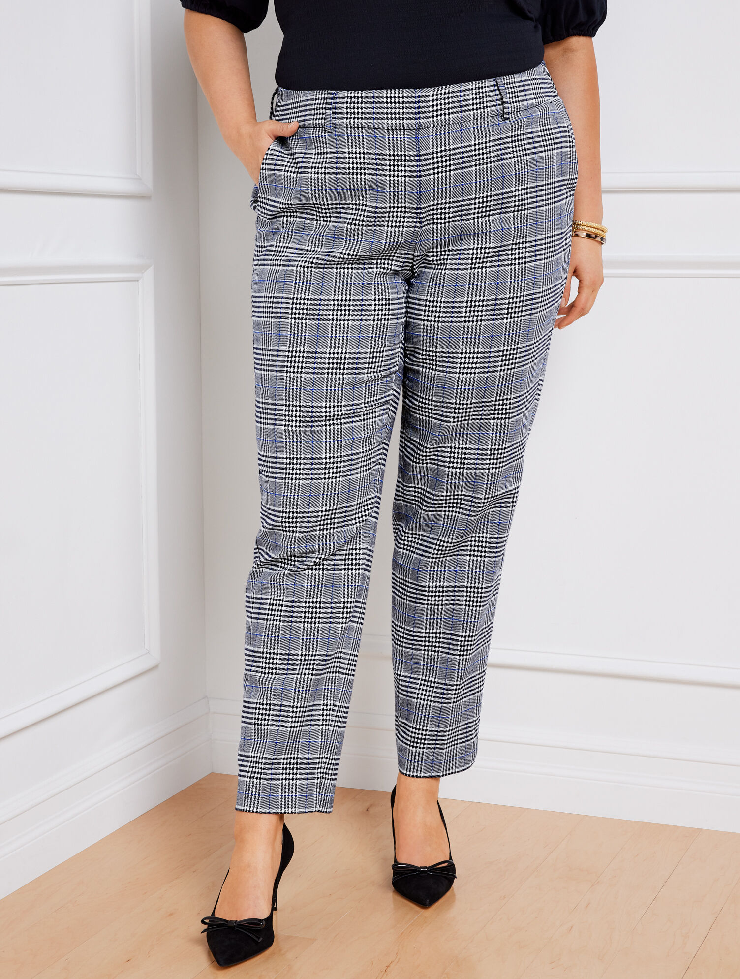 Talbots Hampshire Ankle Pants - Glen Plaid