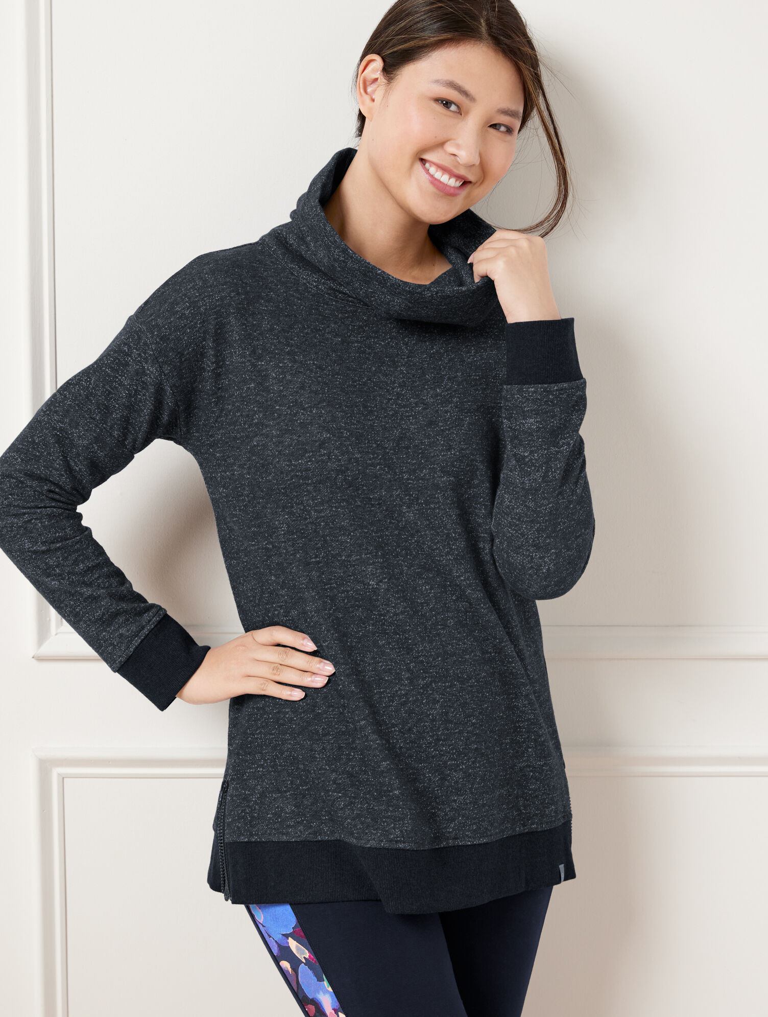 Featherweight Fleece Cowl-Neck Pullover