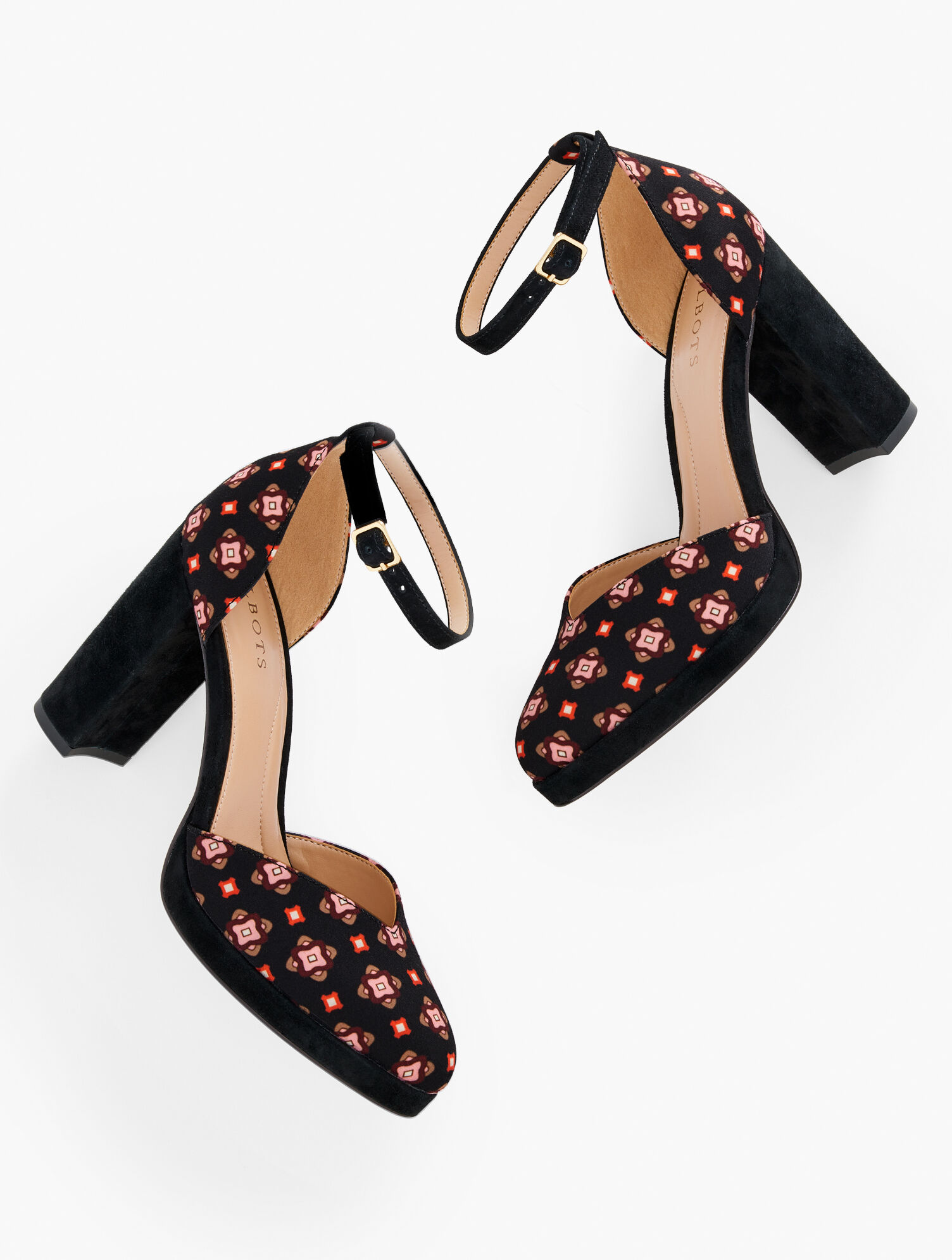 Bailey Ankle Strap Sateen Pumps - Dainty Medallion