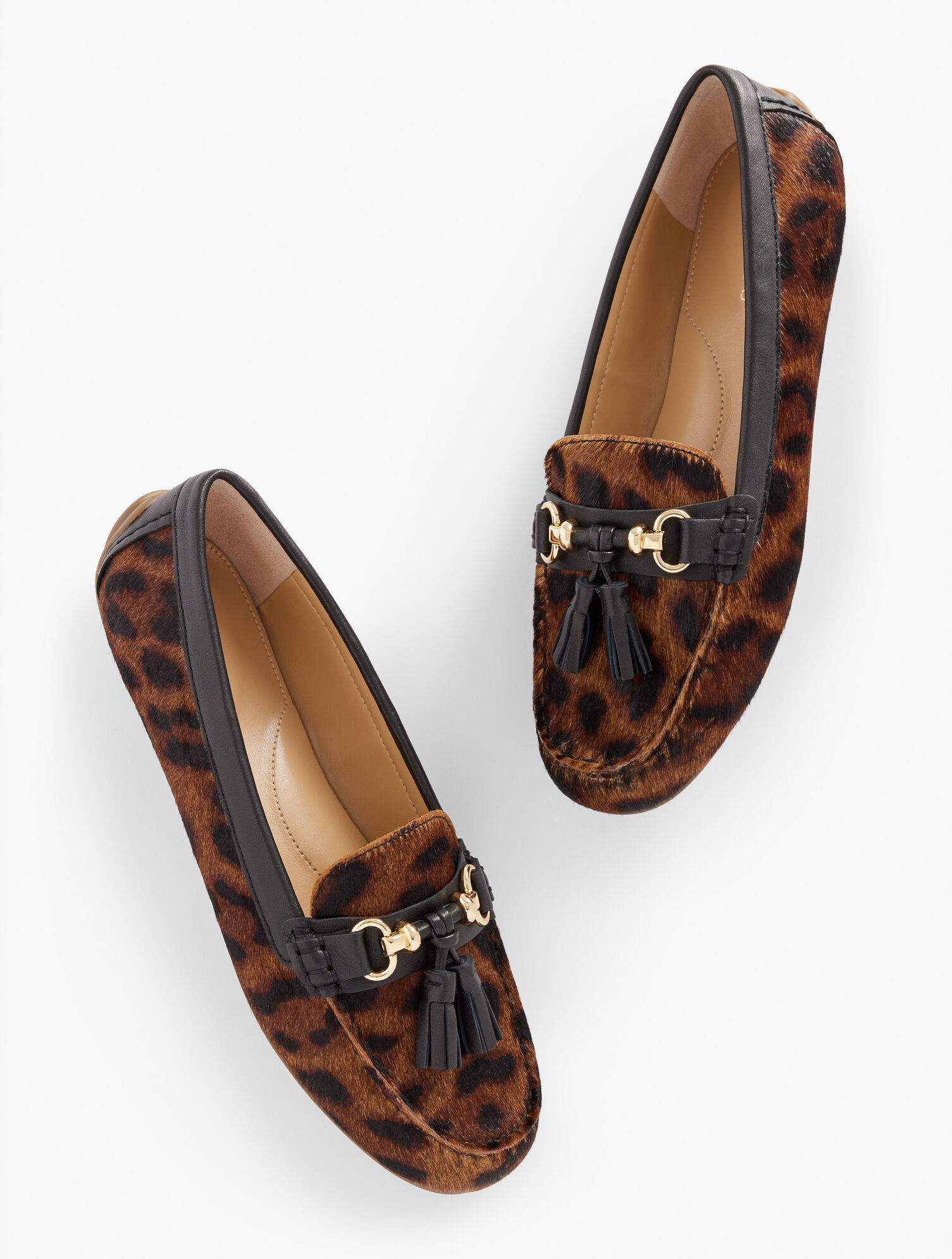 Everson Tassel Driving Moccasins - Calf Hair Leopard