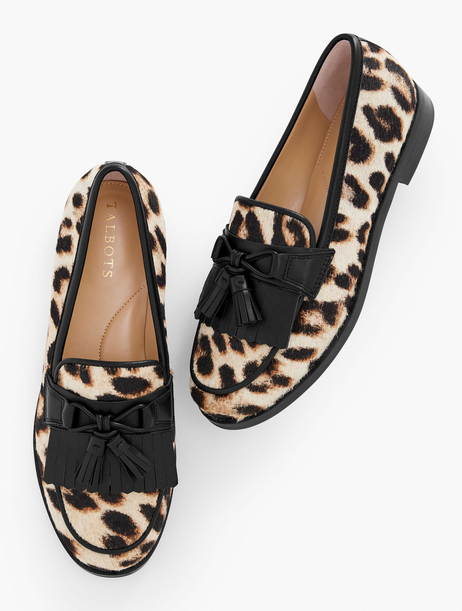Laura Tassel Calf Hair Loafers - Snow Leopard
