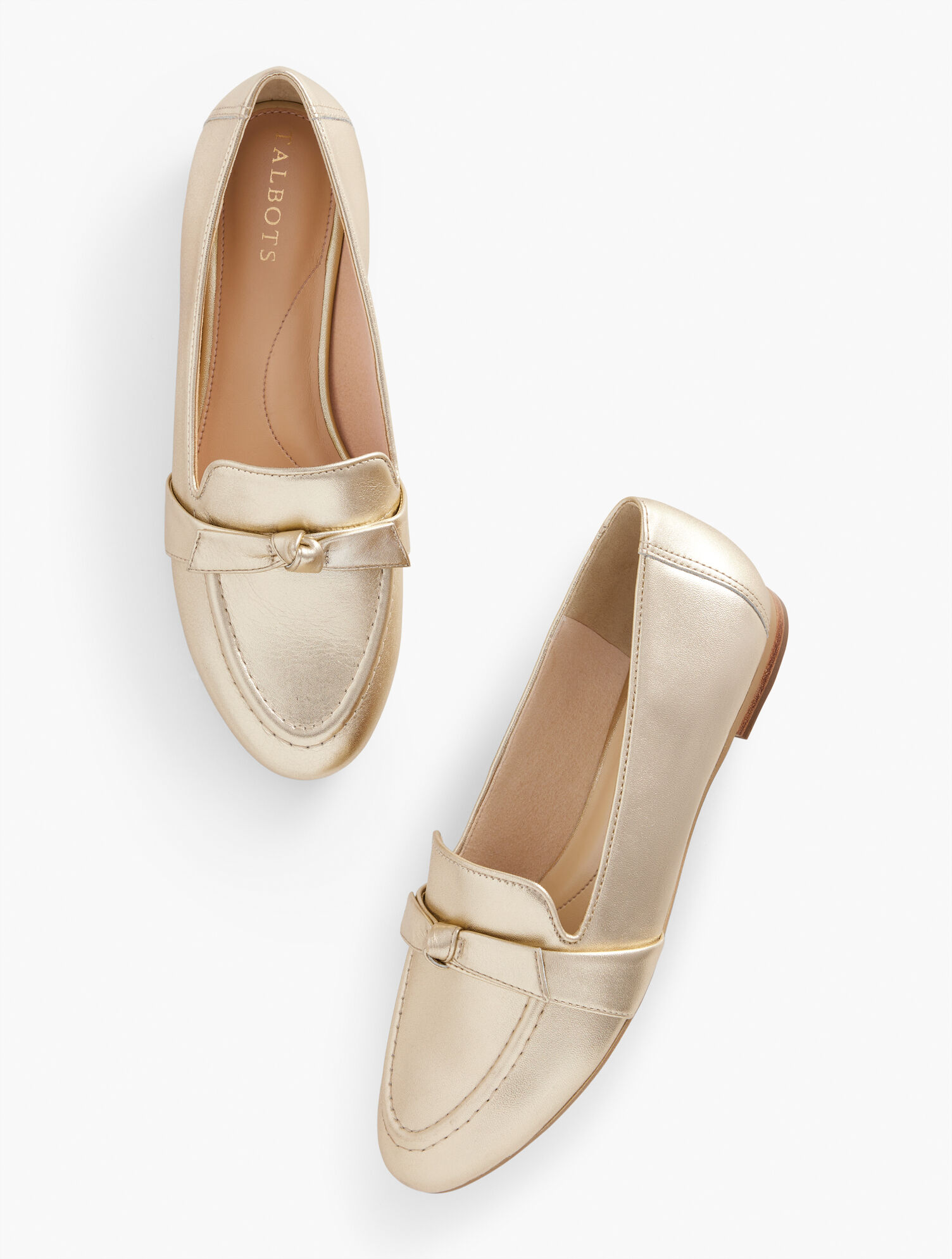 Ryan Bow Leather Loafers - Metallic