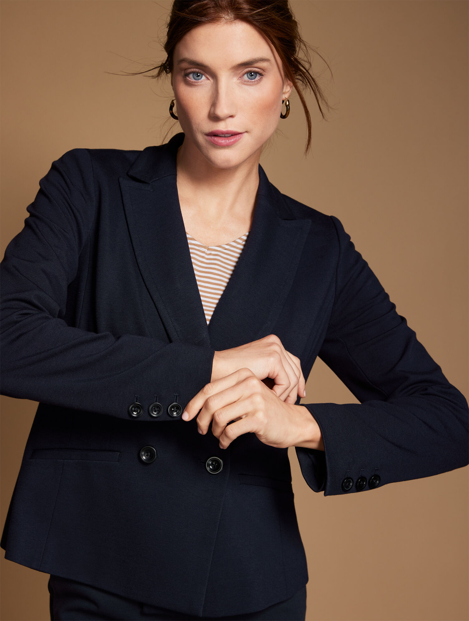 Luxe Italian Knit Double Breasted Blazer