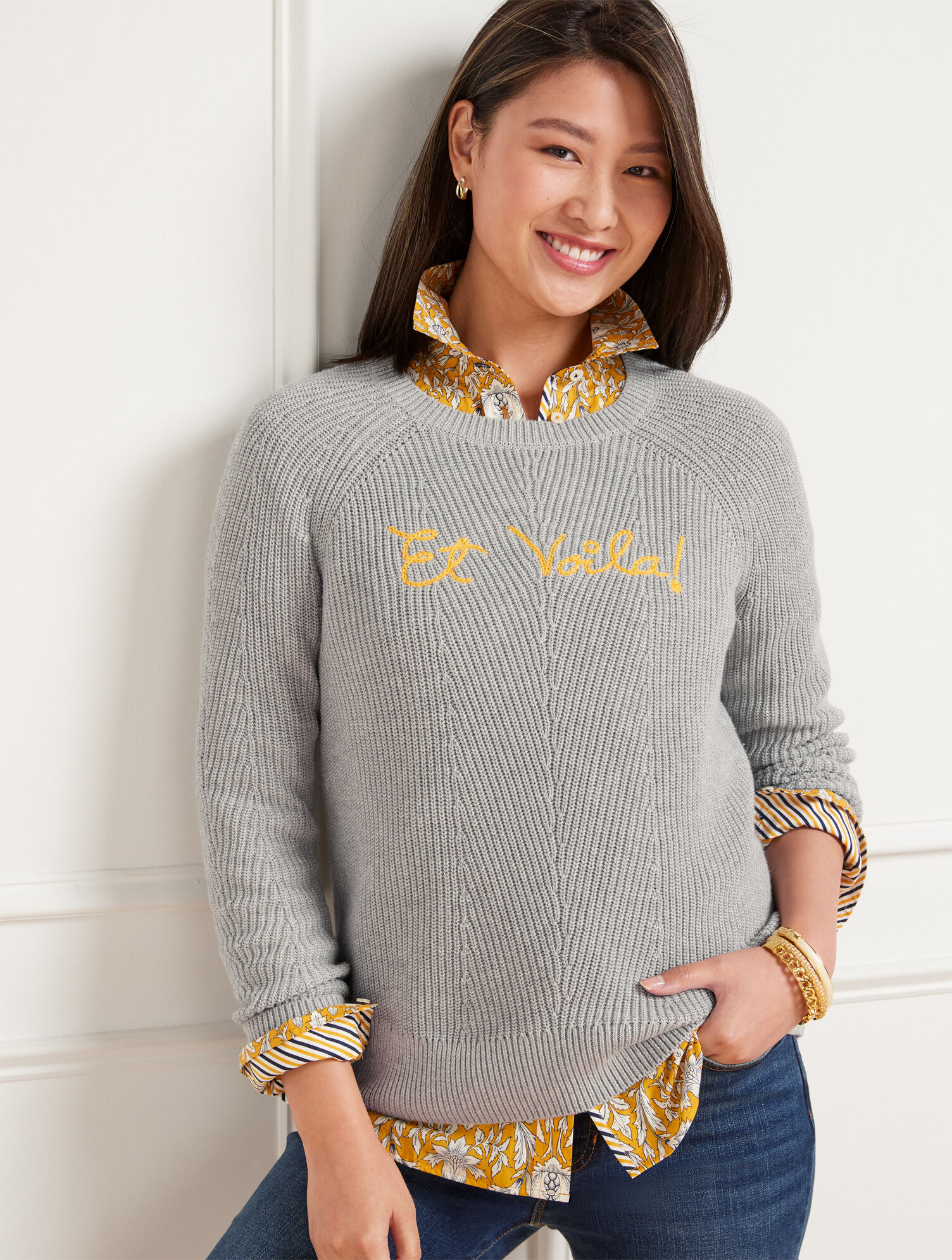 Et Voila Shaker Stitch Pullover