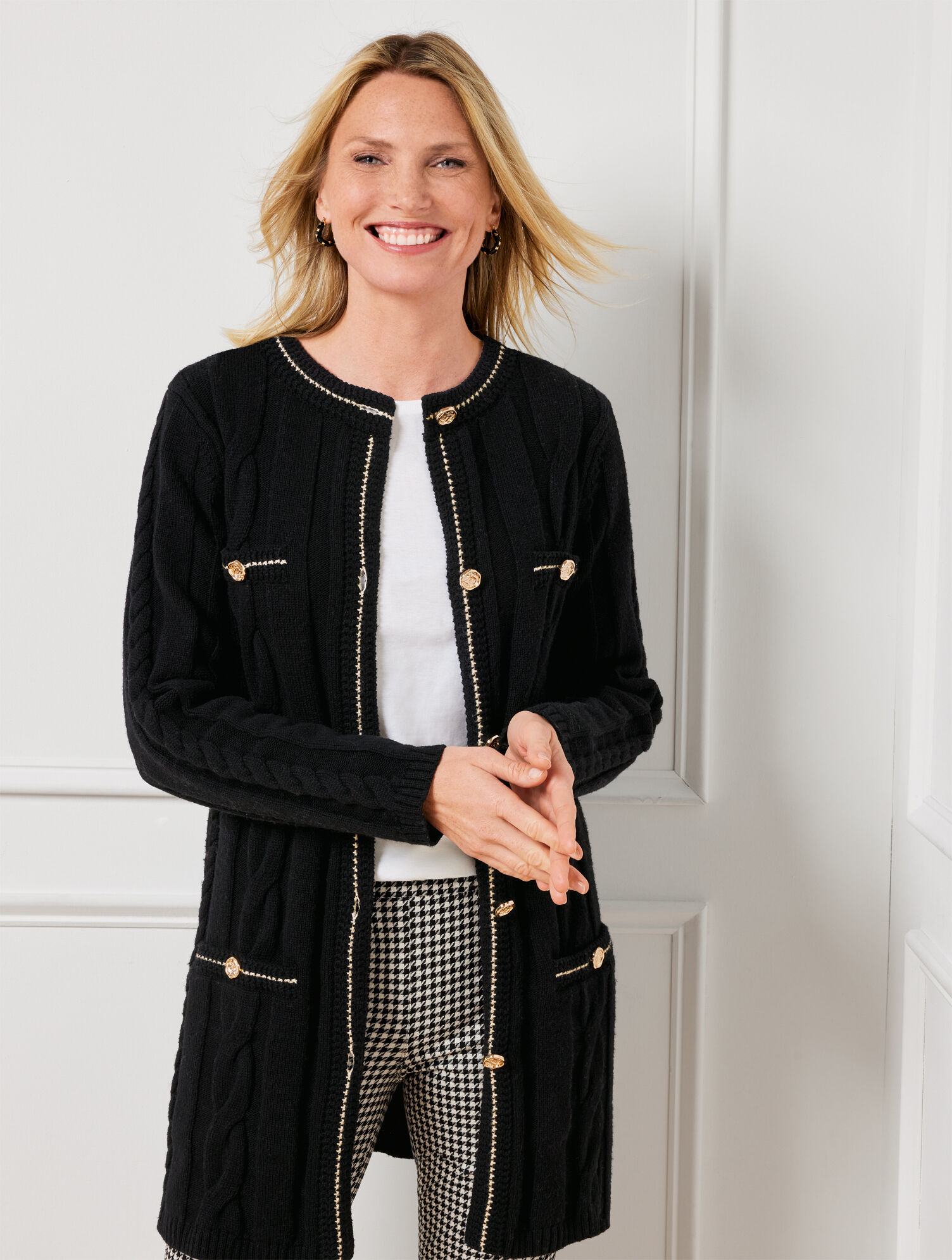 Cable Knit Cardigan - Tipped