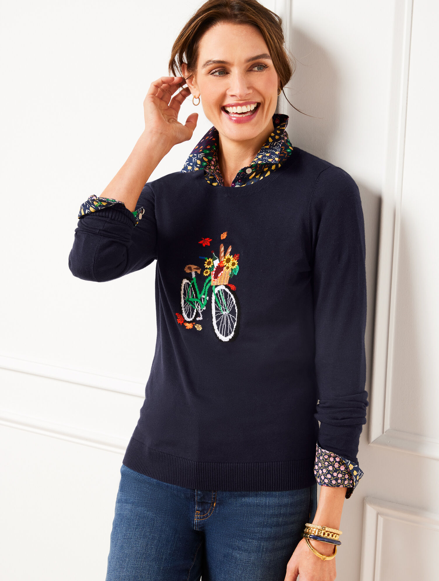 Crewneck Pullover - Bicycle Jacquard