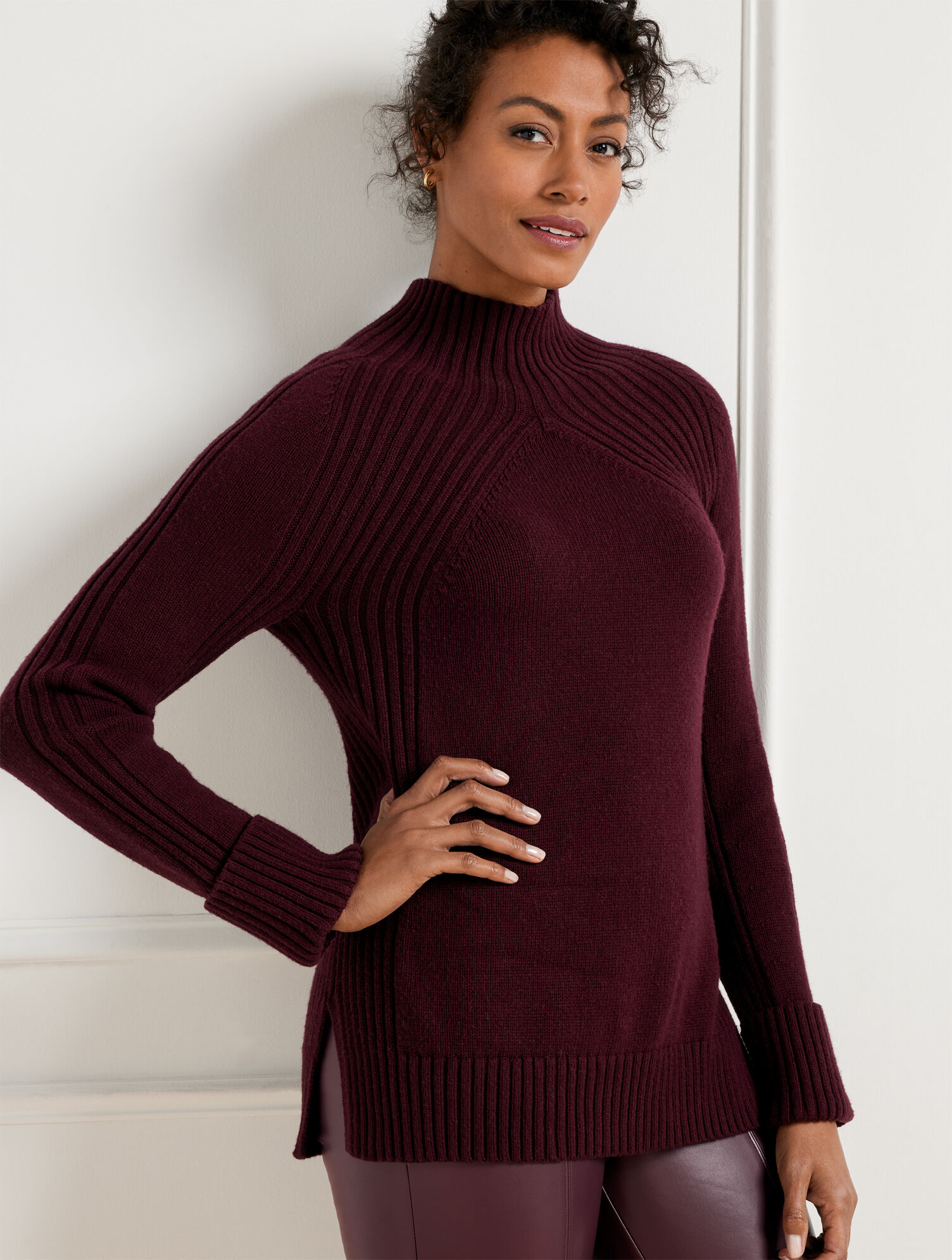 Ribbed Mockneck Sweater