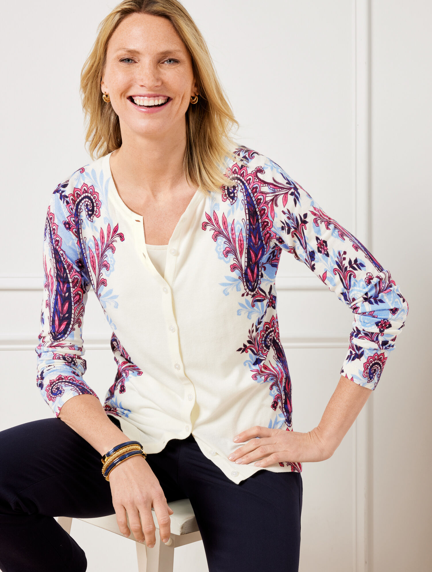 Charming Cardigan - Shadow Paisley