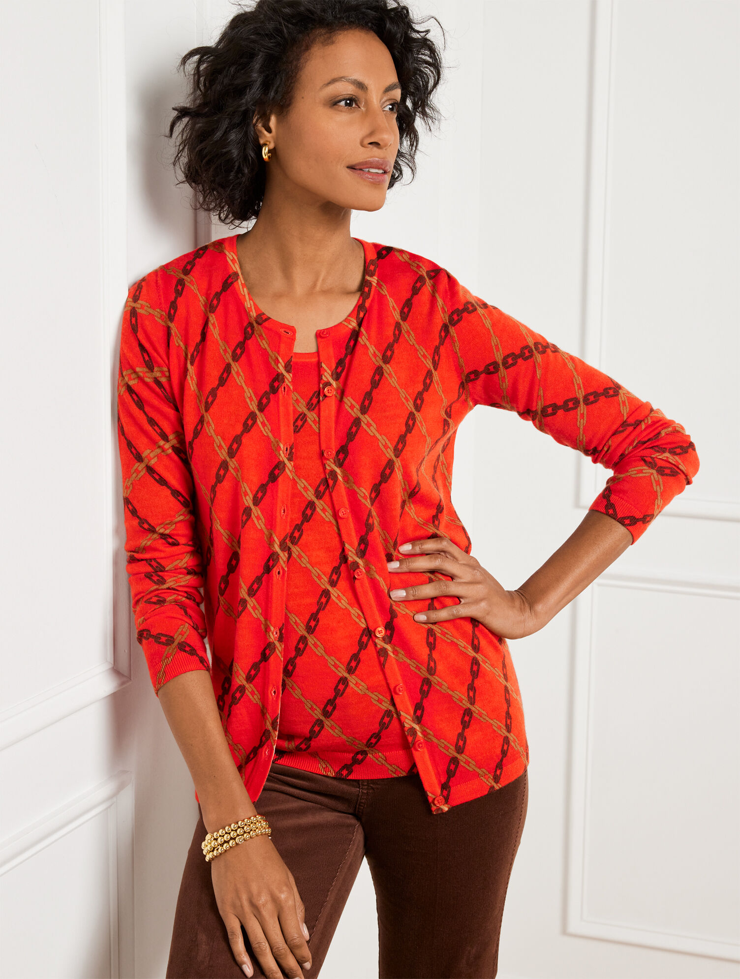 Merino Wool Charming Cardigan - Chain Links