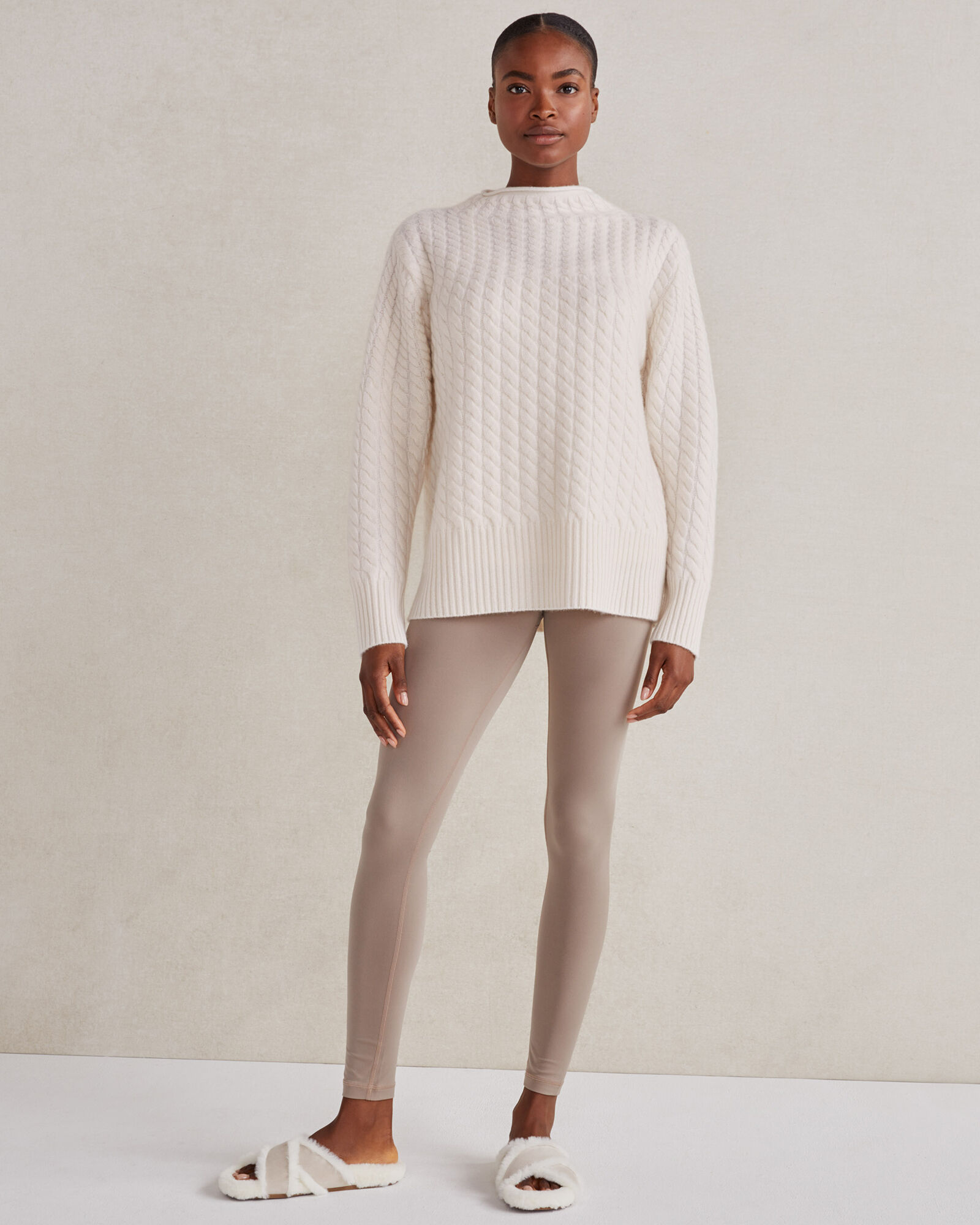 Cashmere Radiating Cable Knit Sweater