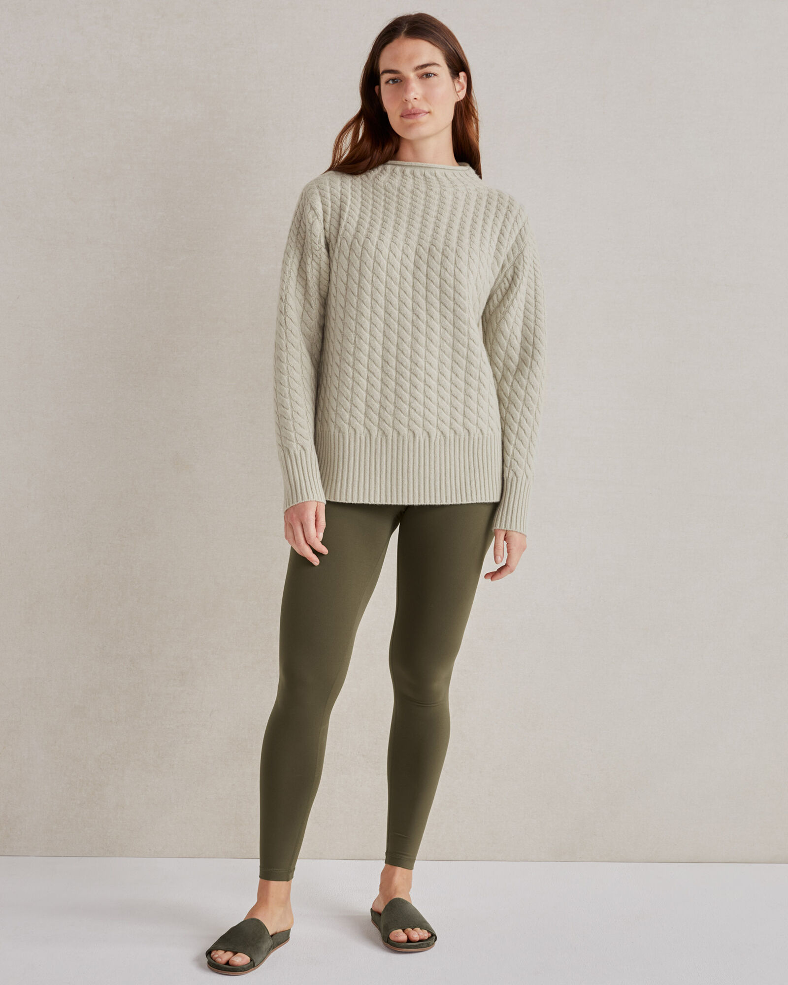 Cashmere Radiating Cable Knit Sweater