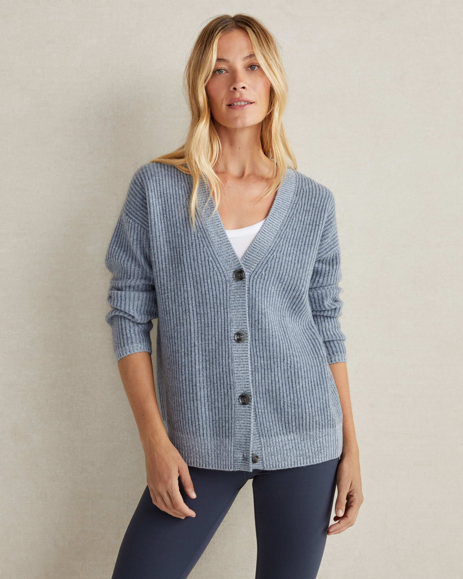 Cashmere Shaker Stitch Plaited Cardigan