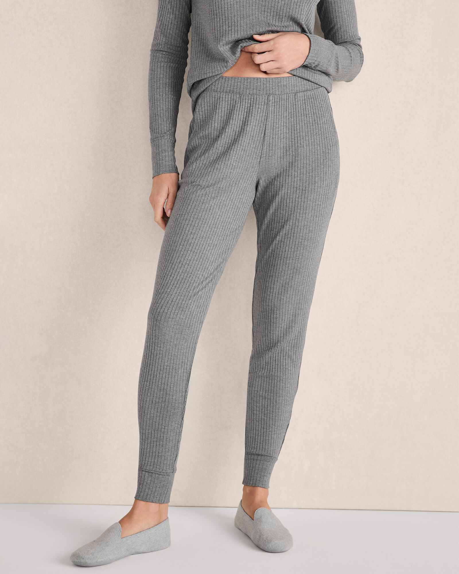 Drapey Rib Knit Joggers