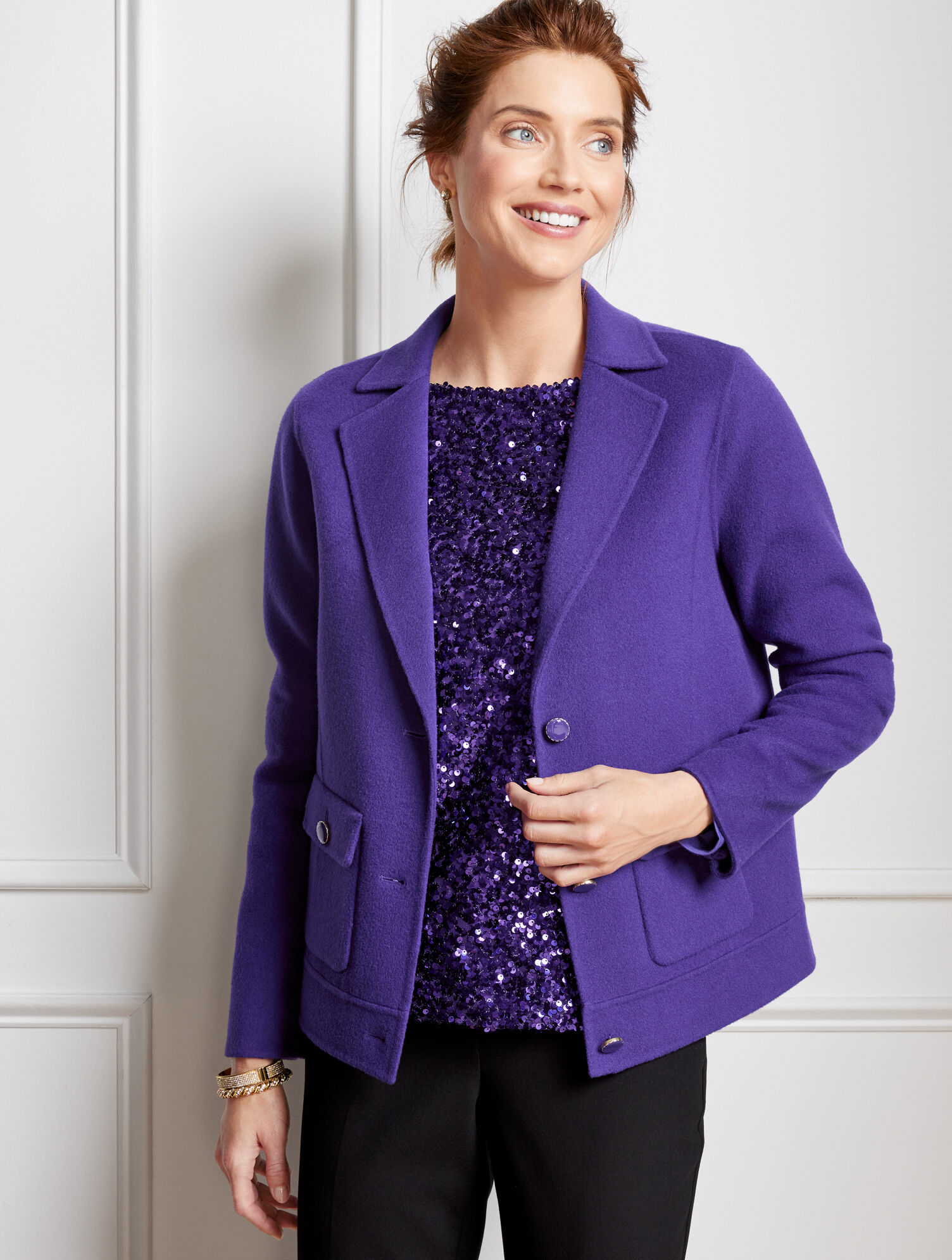 Double Face Wool Blend Cropped Jacket
