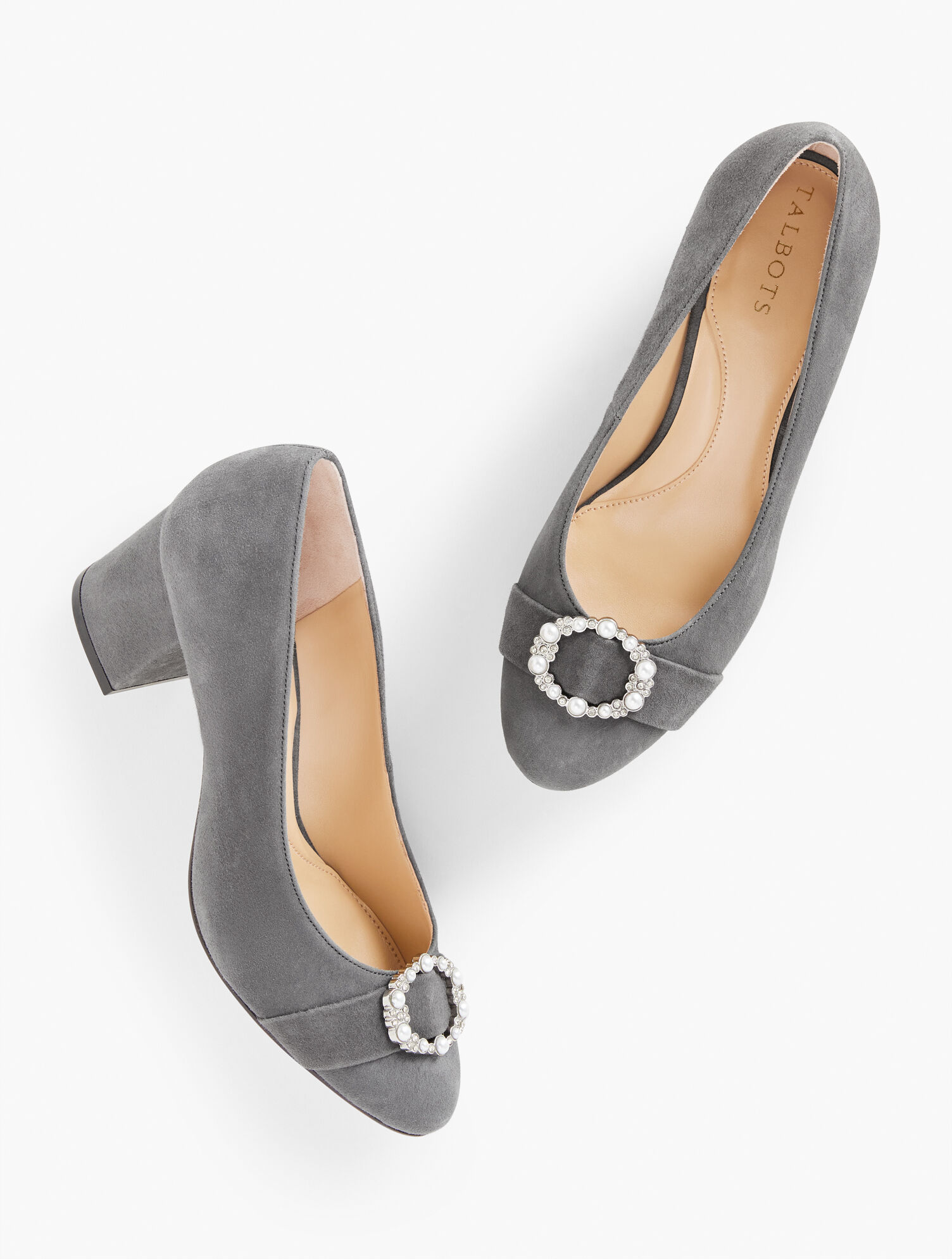 Isa Embellished Block Heel Pumps