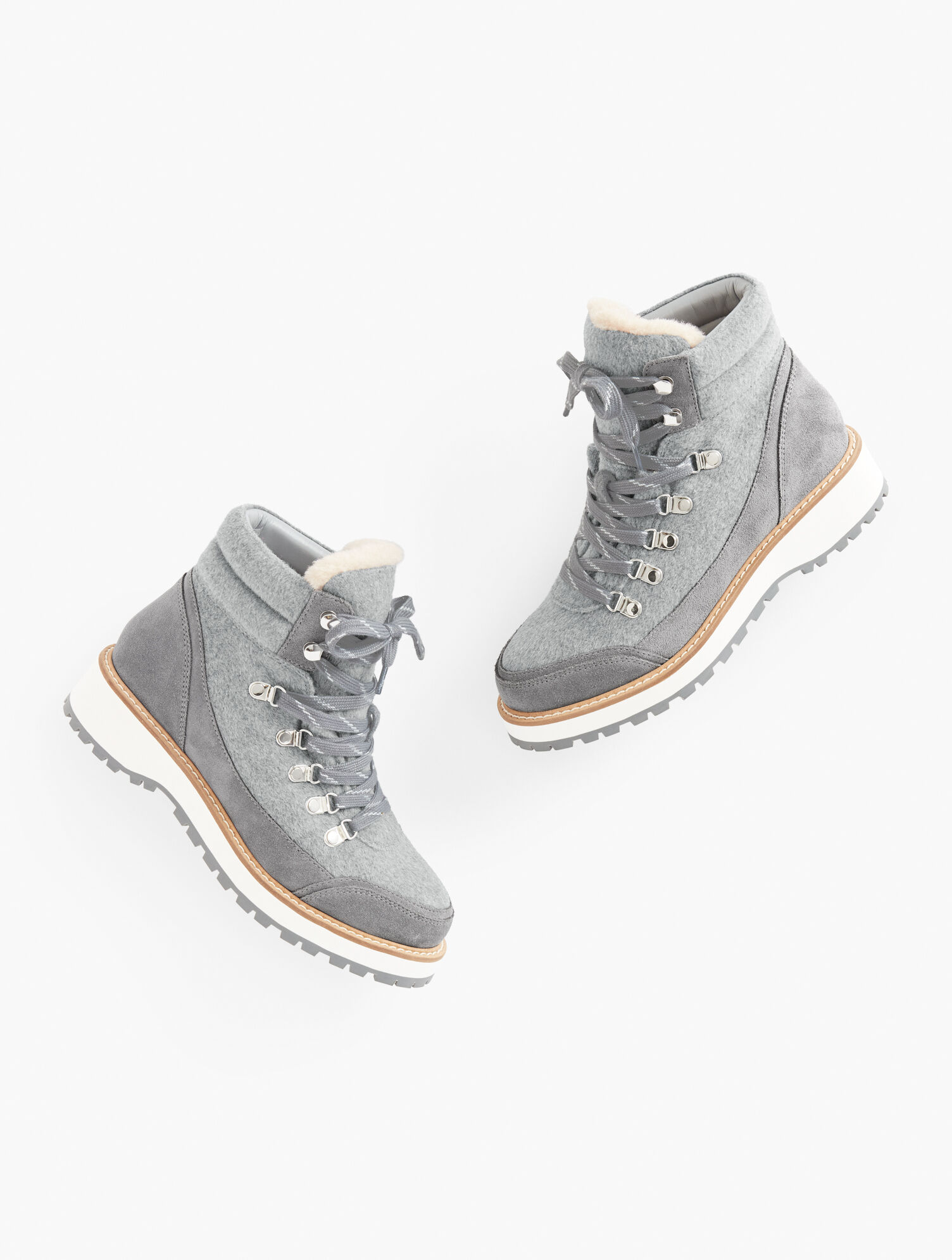 Jules Hiker Lace Up Boots - Brushed Flannel