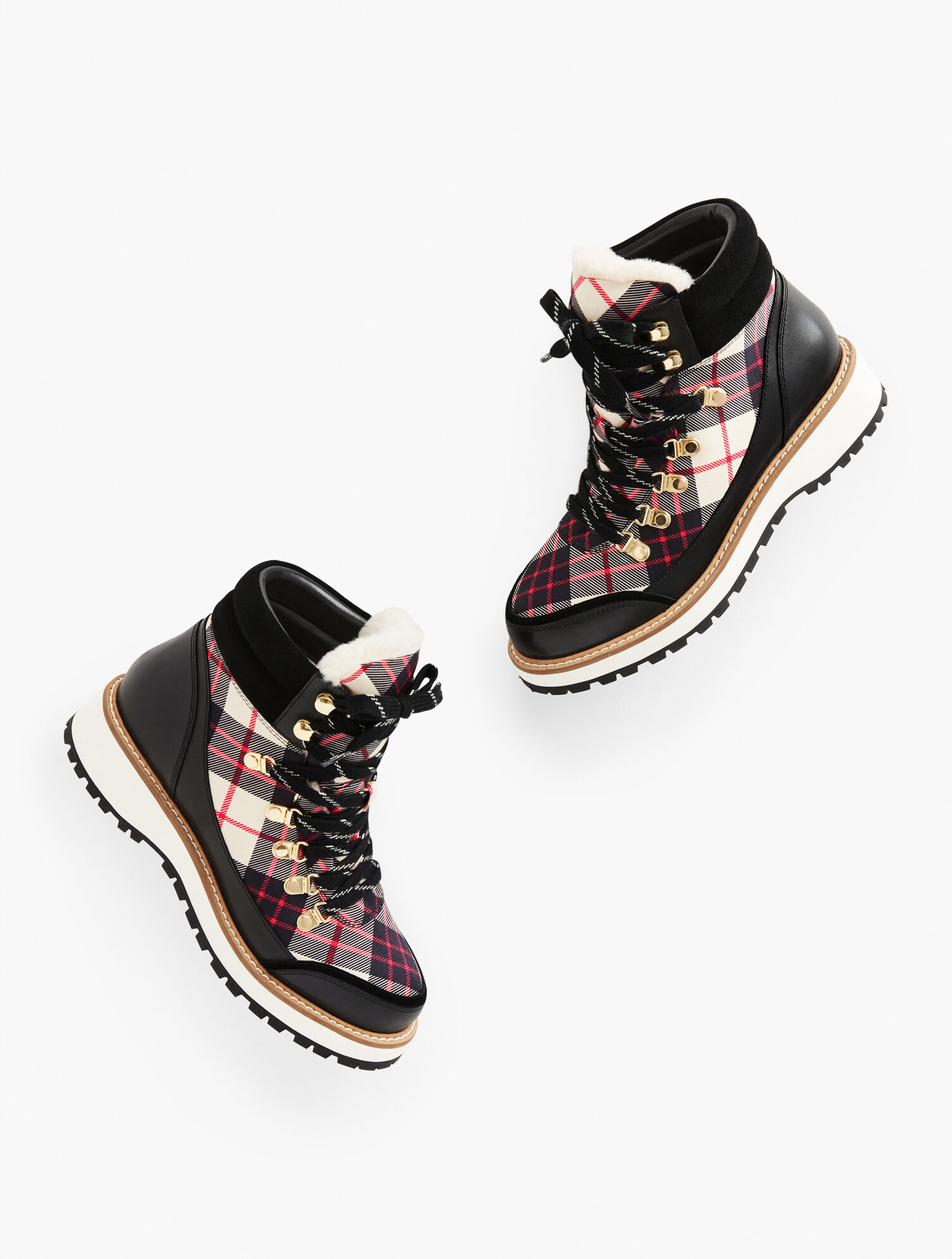 Jules Hiker Lace Up Boots - Chilly Plaid