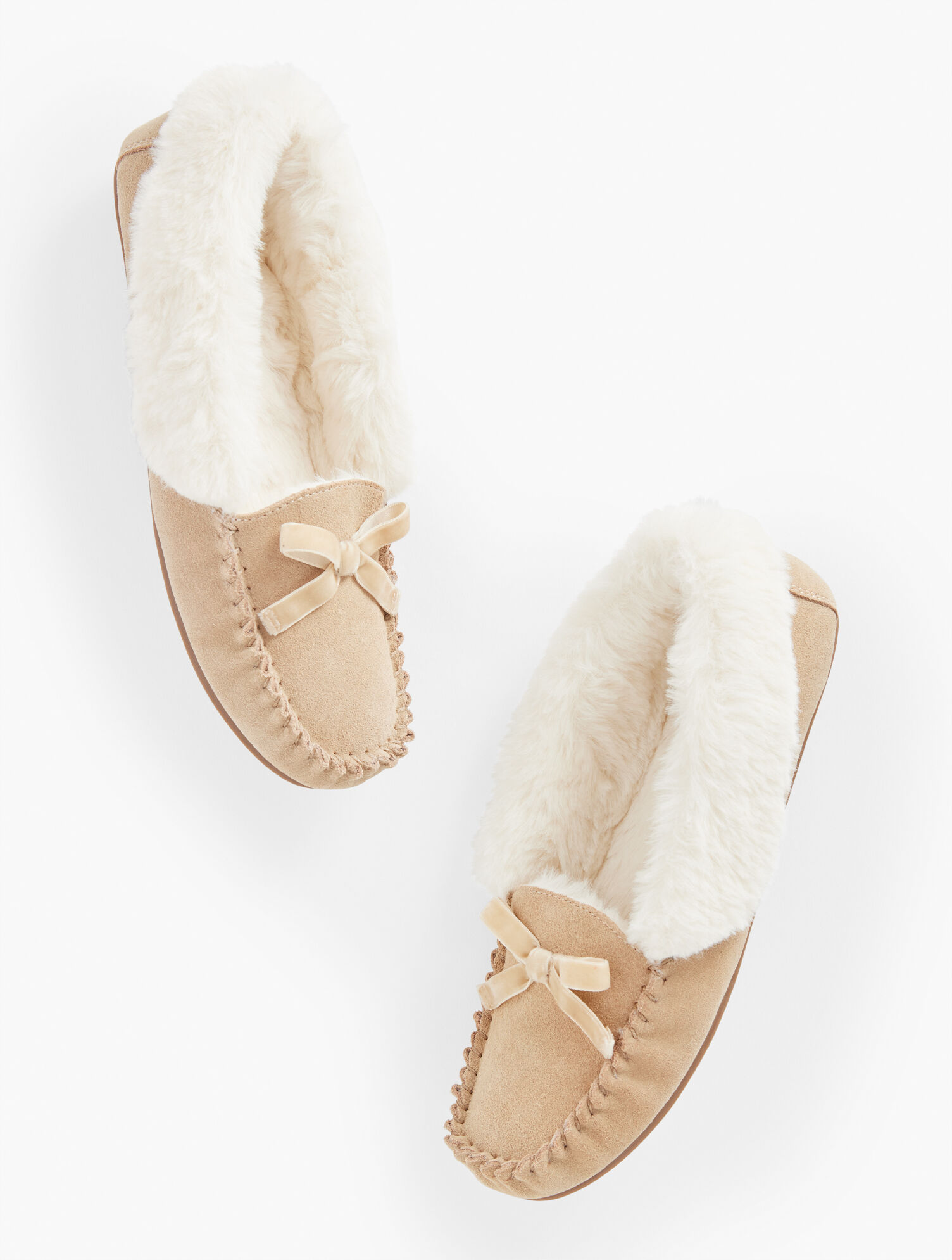 Ruby Faux Fur Cuff Moccasins - Suede