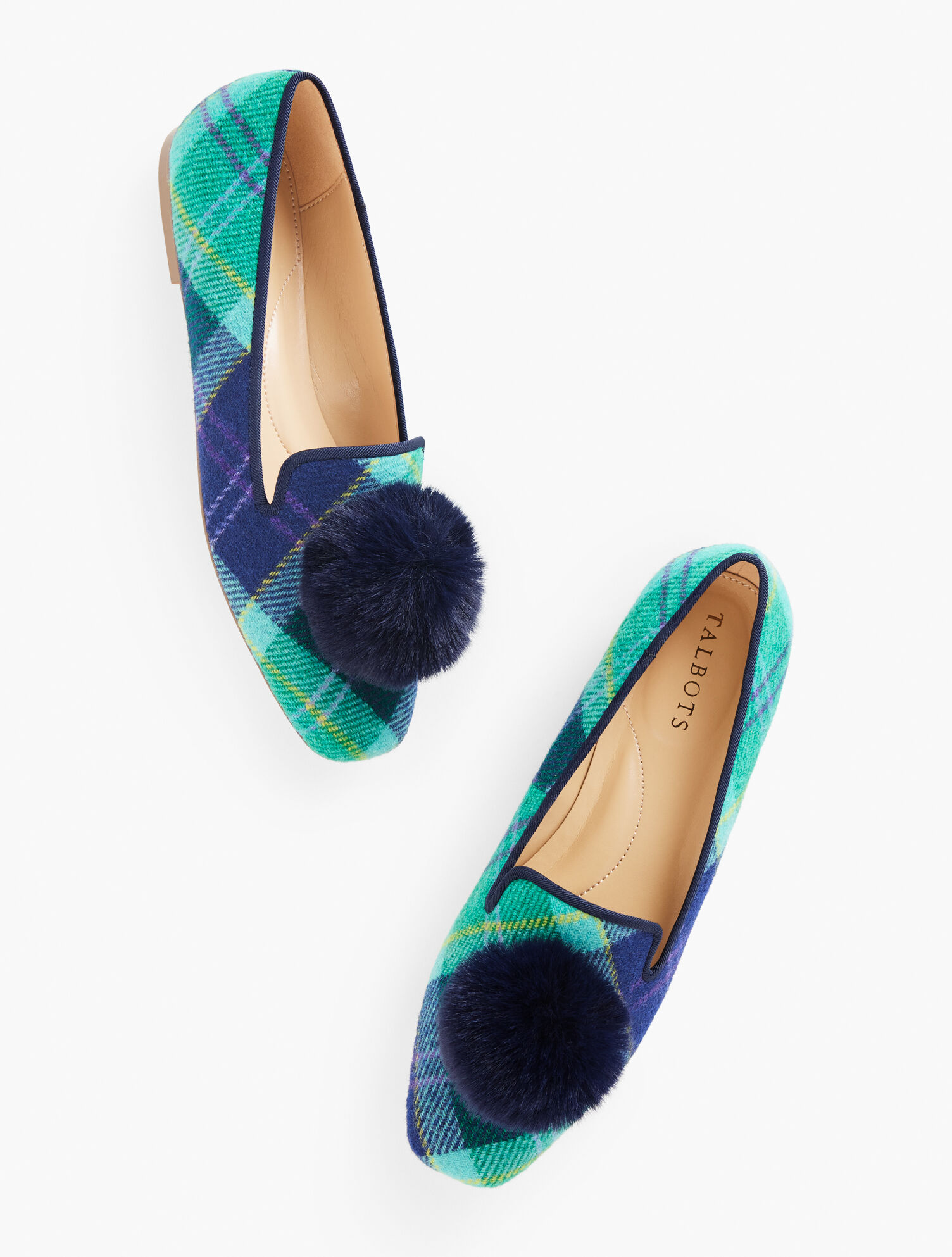 Stella Pom Ballet Flats - Aspen Plaid