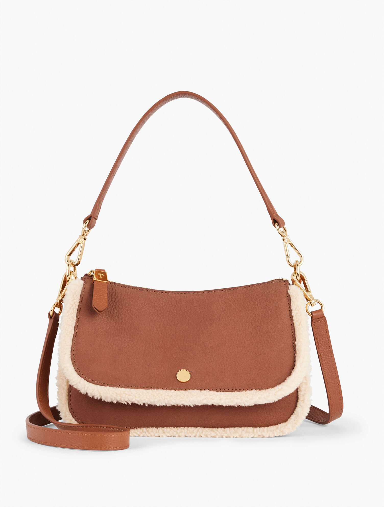 Suede Flap Crossbody Bag