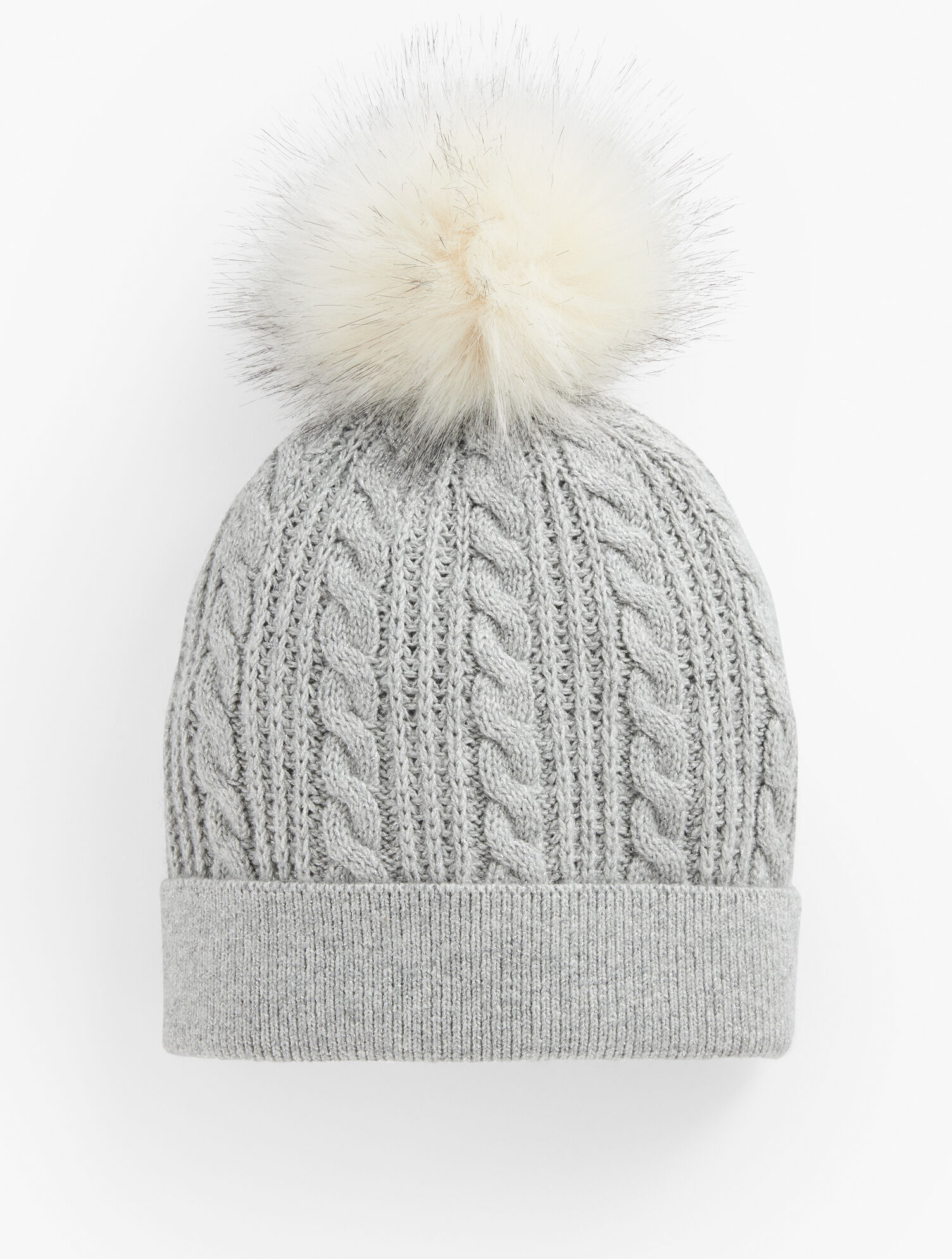 Metallic Cable Knit Beanie