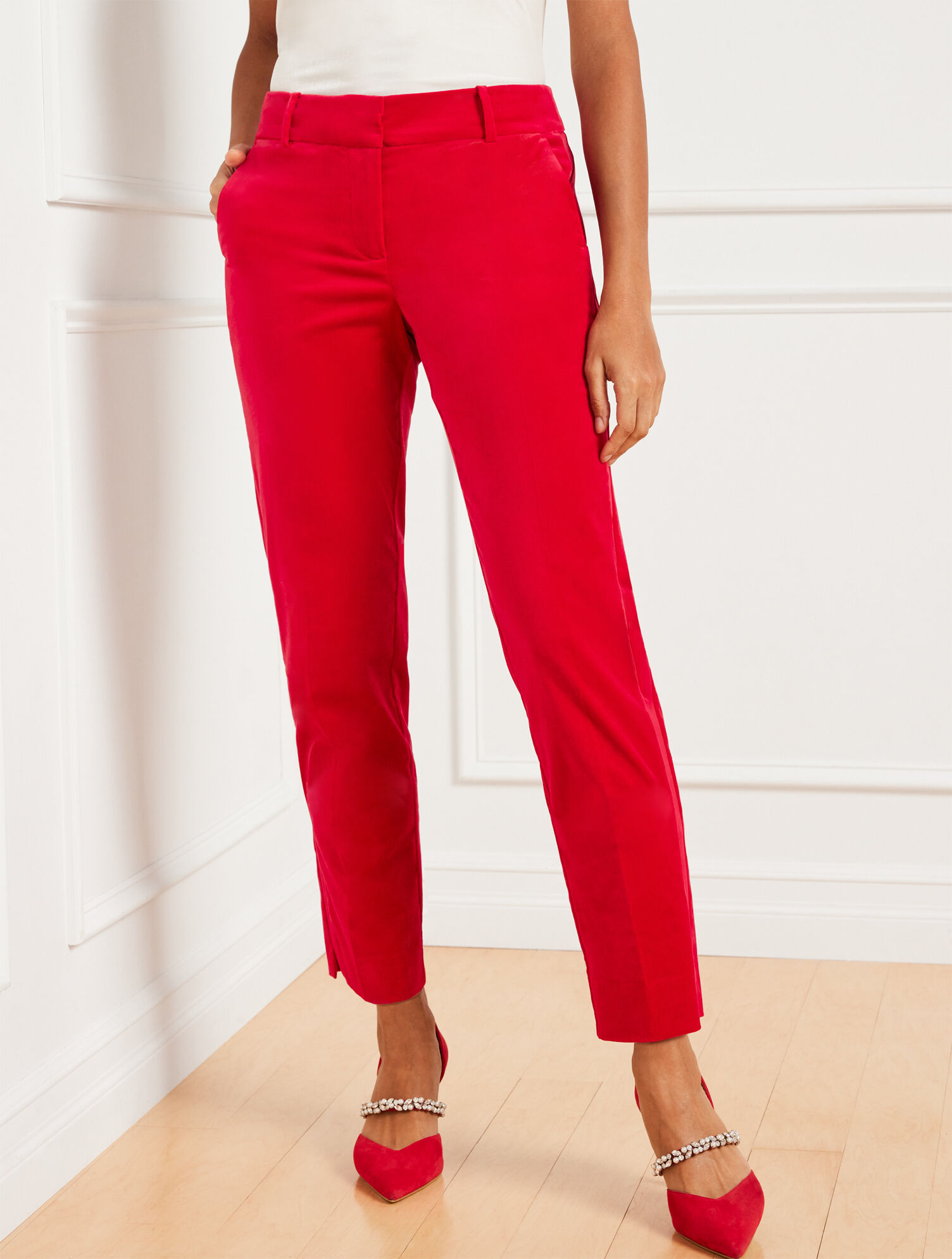 Velvet Slim Ankle Pants
