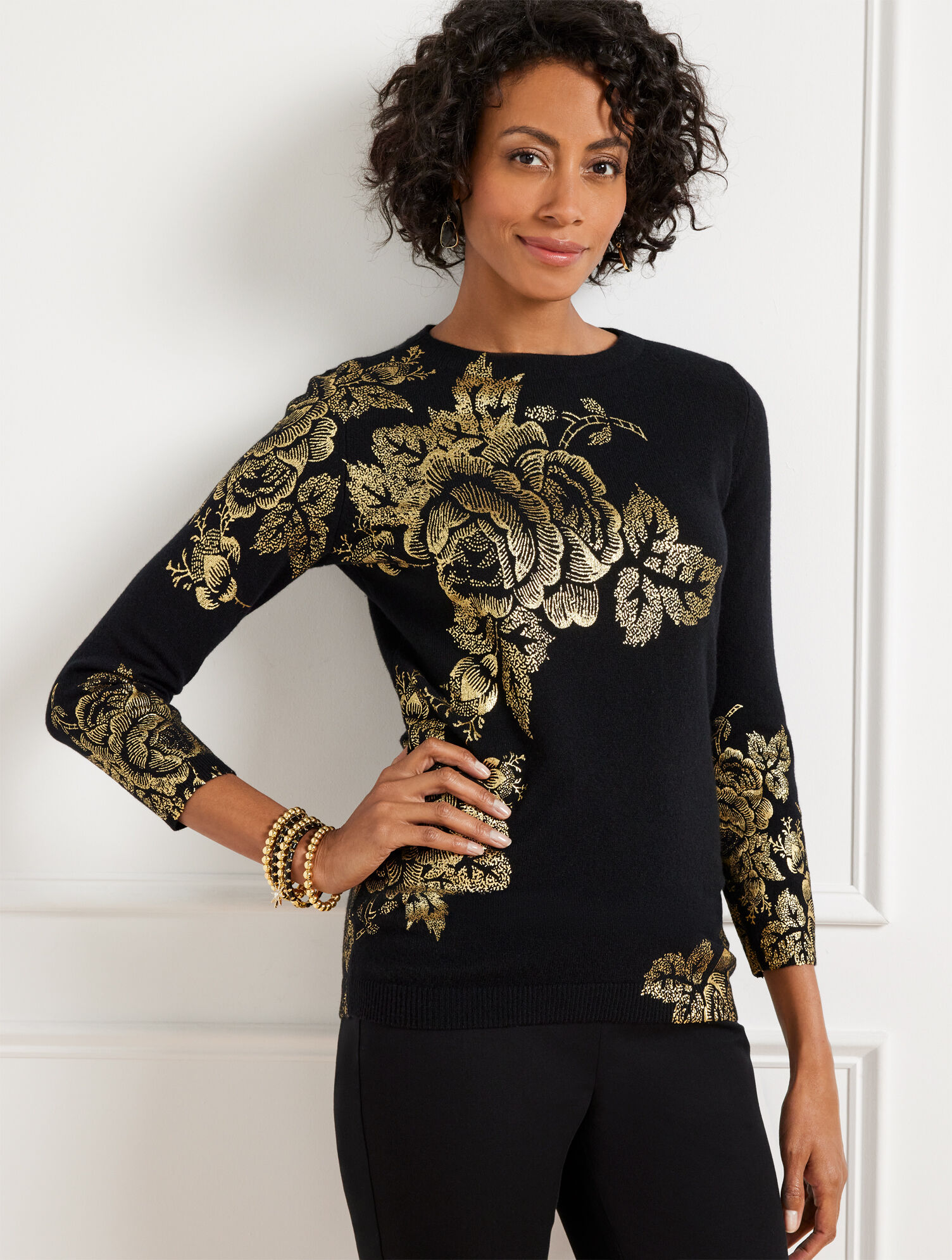 Audrey Cashmere Sweater - Stencil Floral